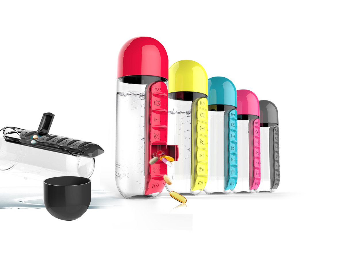 20 oz In Style Pill Organizer Water Bottle 12