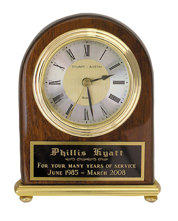 Lacquer Finished Dome Clock 4" X 5" 2