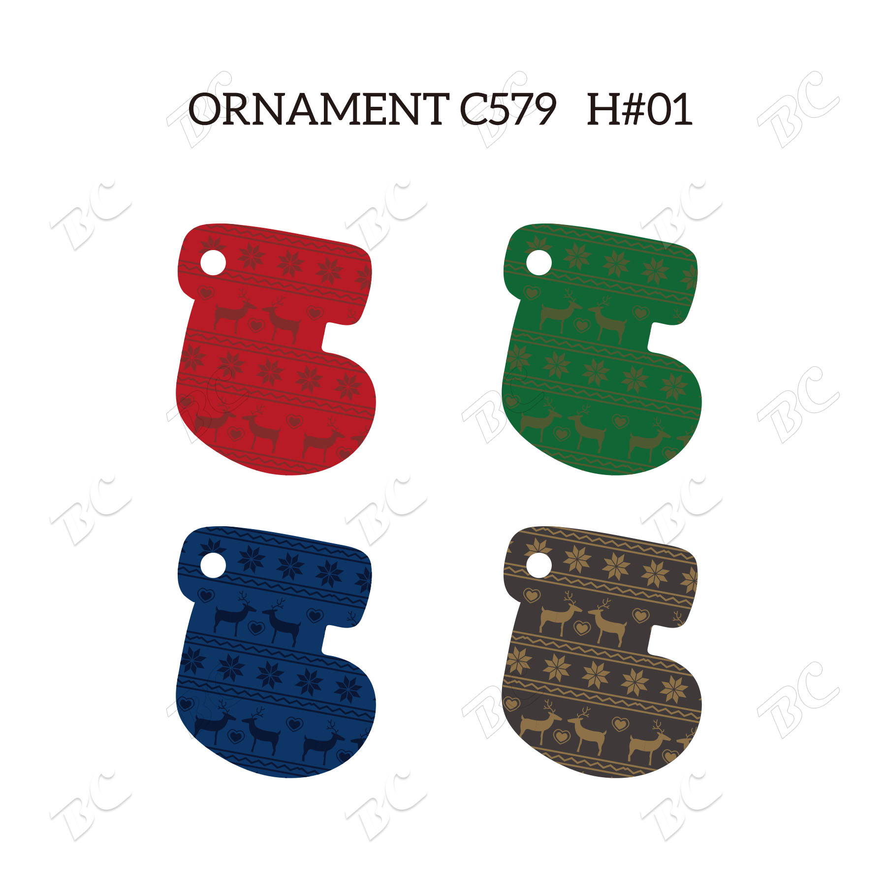 Free Shipping Full Color Christmas Ornament - Socking 16