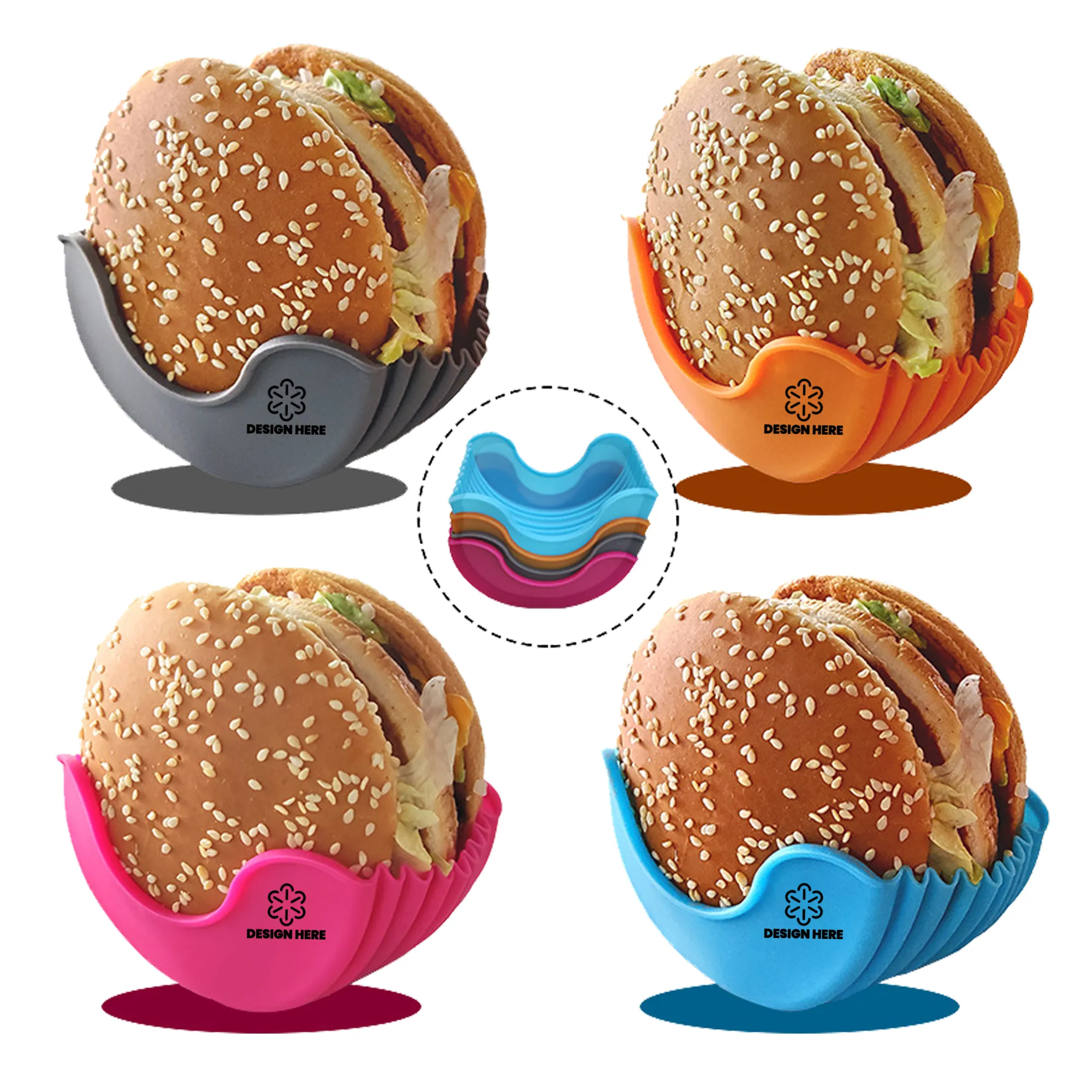 Silicone Hamburger Clip Holder Reusable 4