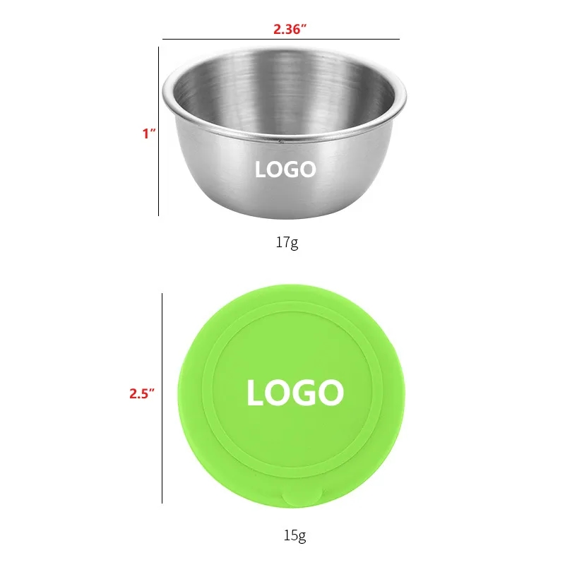 1.7 Oz Stainless Steel Sauce Cups With Silicone Cover 3