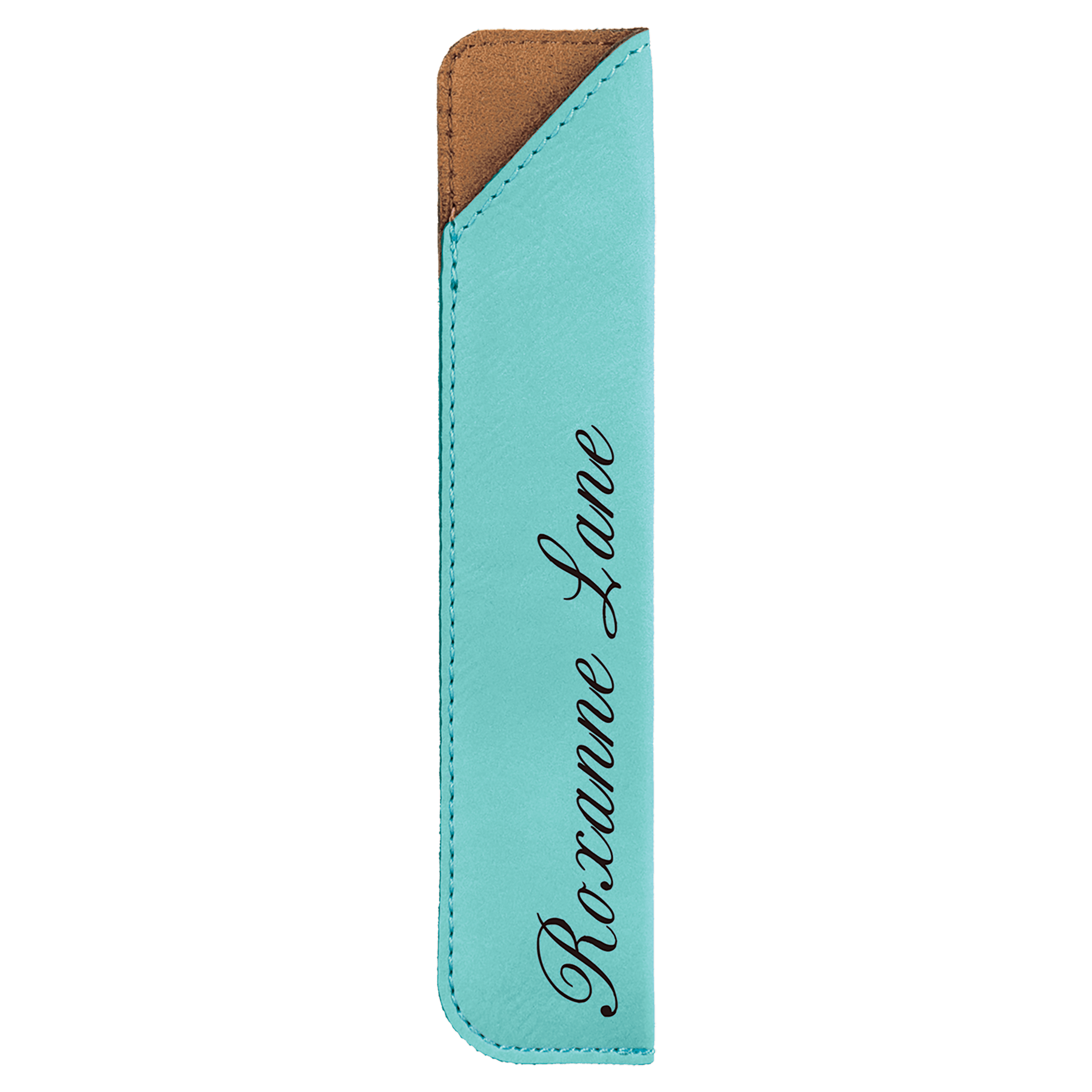 6 1/4" Teal Leatherette Pen Sleeve 1