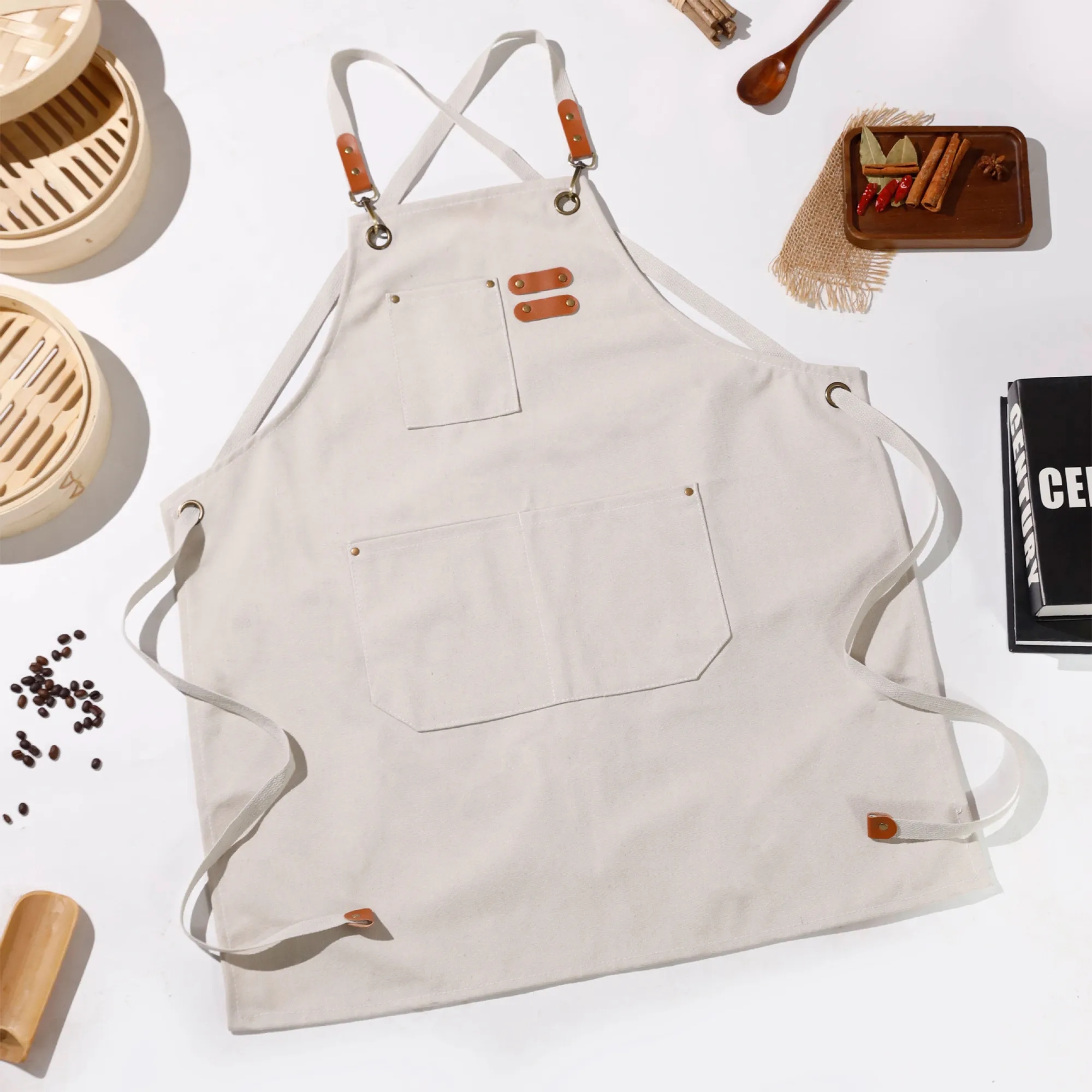 Canvas Apron Gardening, Coffee, Work Pinafore 6