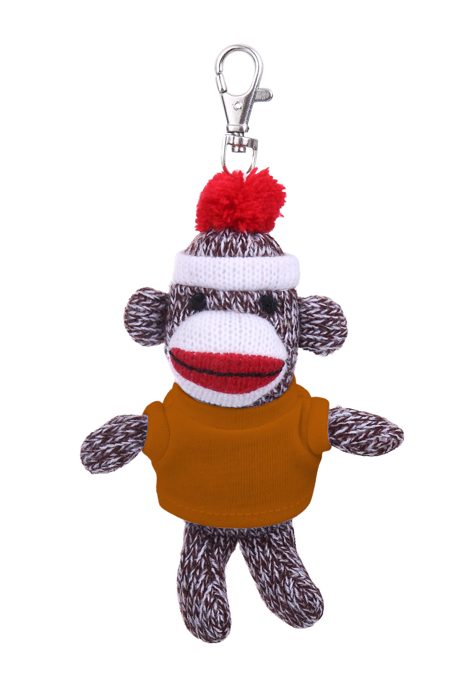 Plush Original Sock Monkey Keychain with Tee