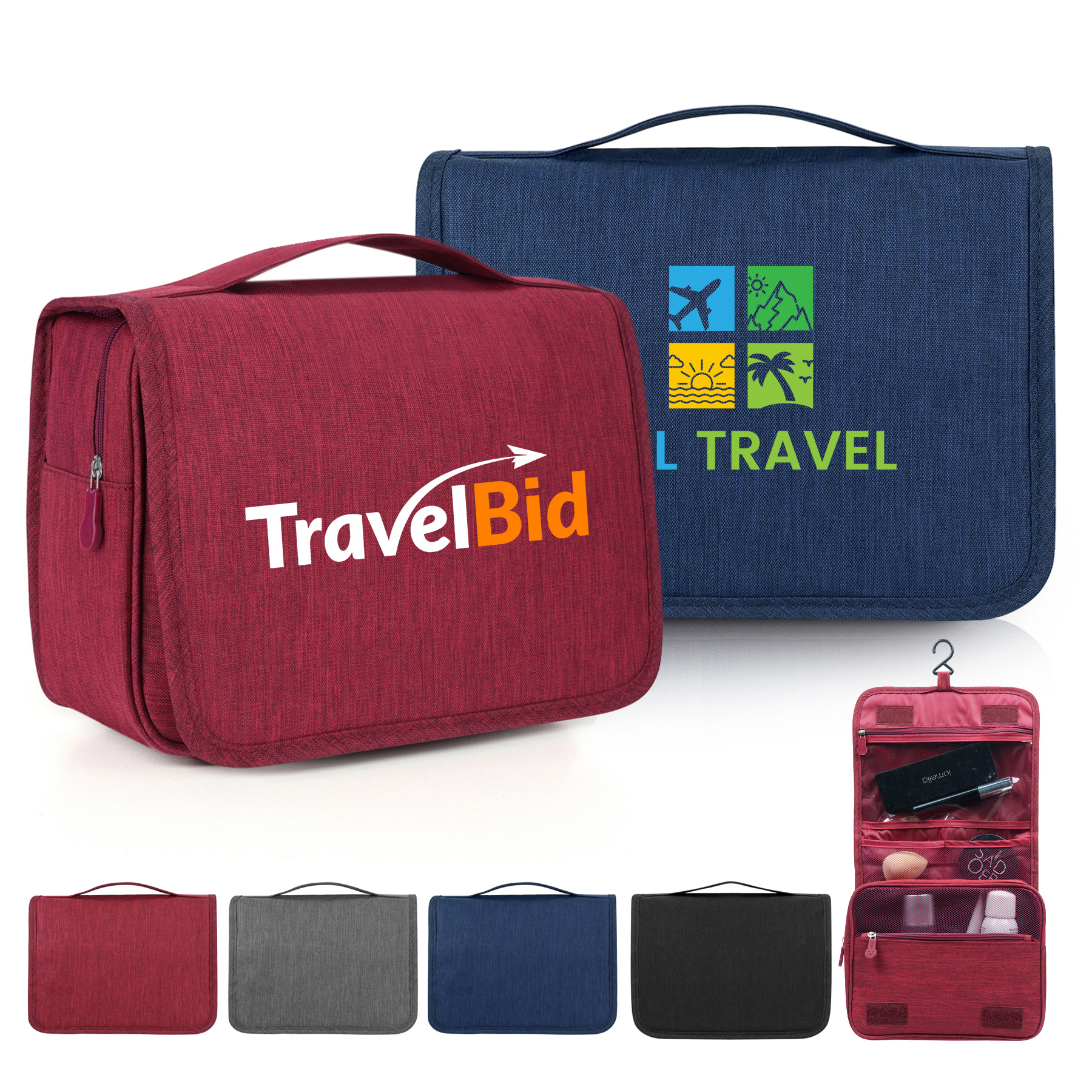 Water-Resistant Hanging Travel Toiletry Bag 15