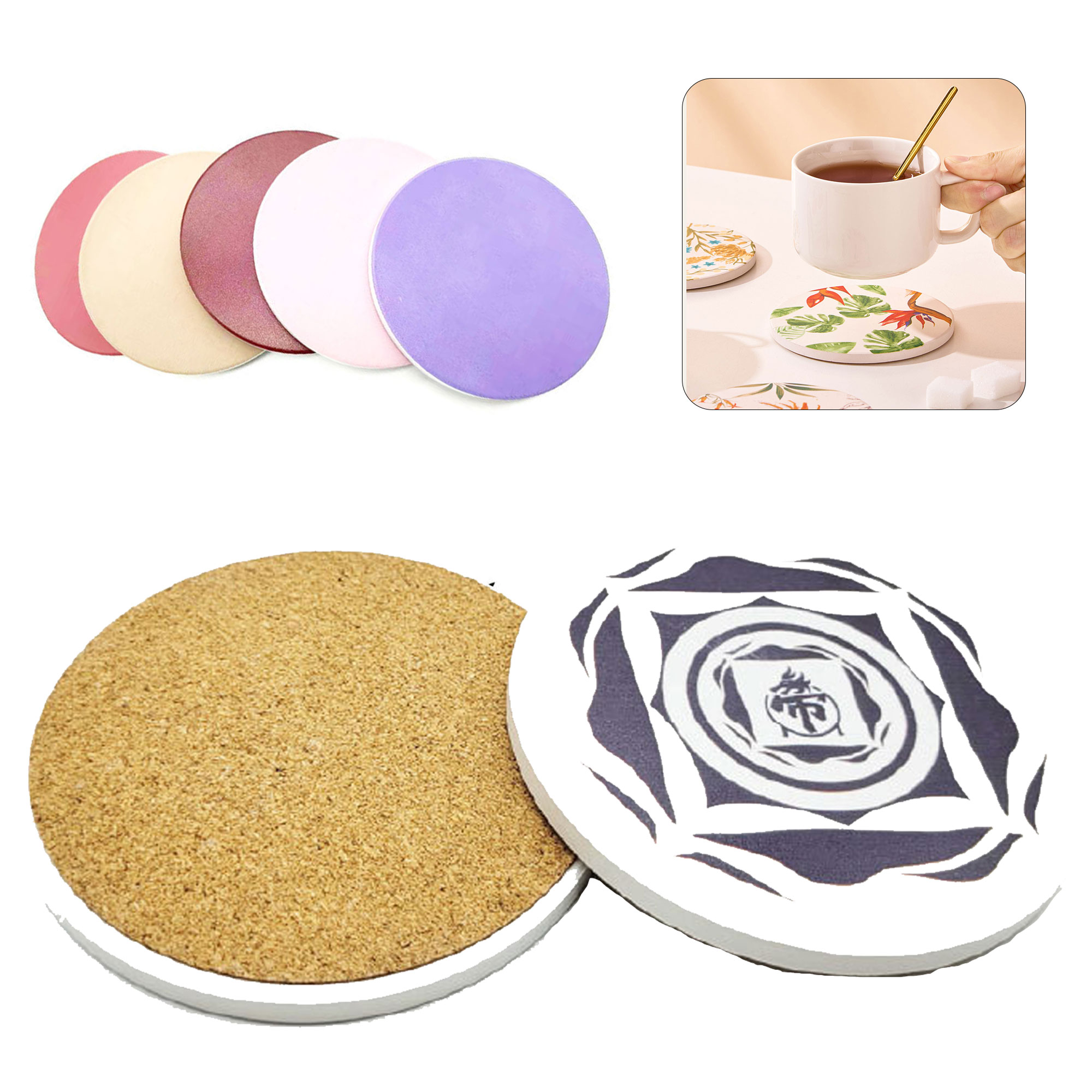 Personalized Round Ceramic Coaster 2