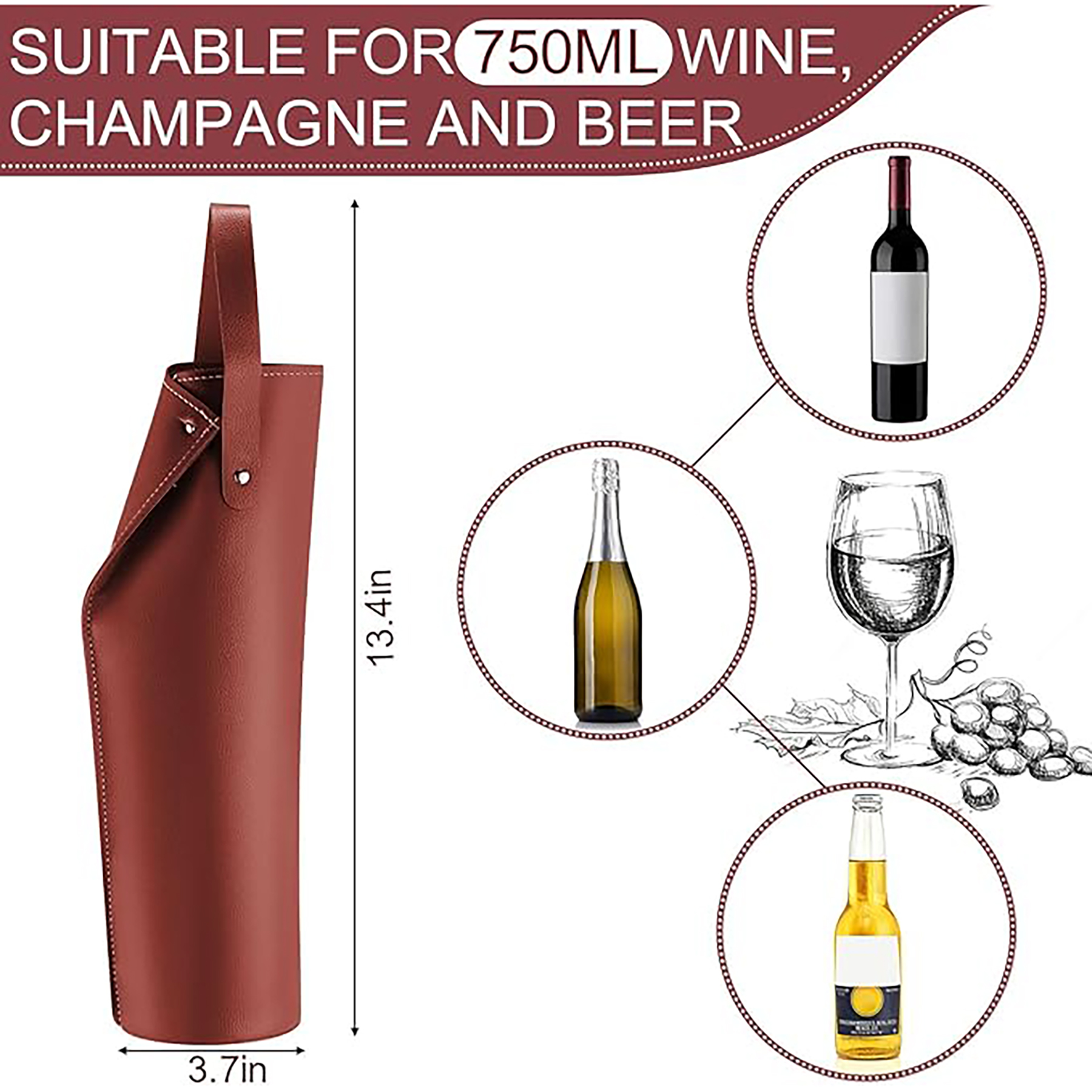Pu Leather Wine Bag 5