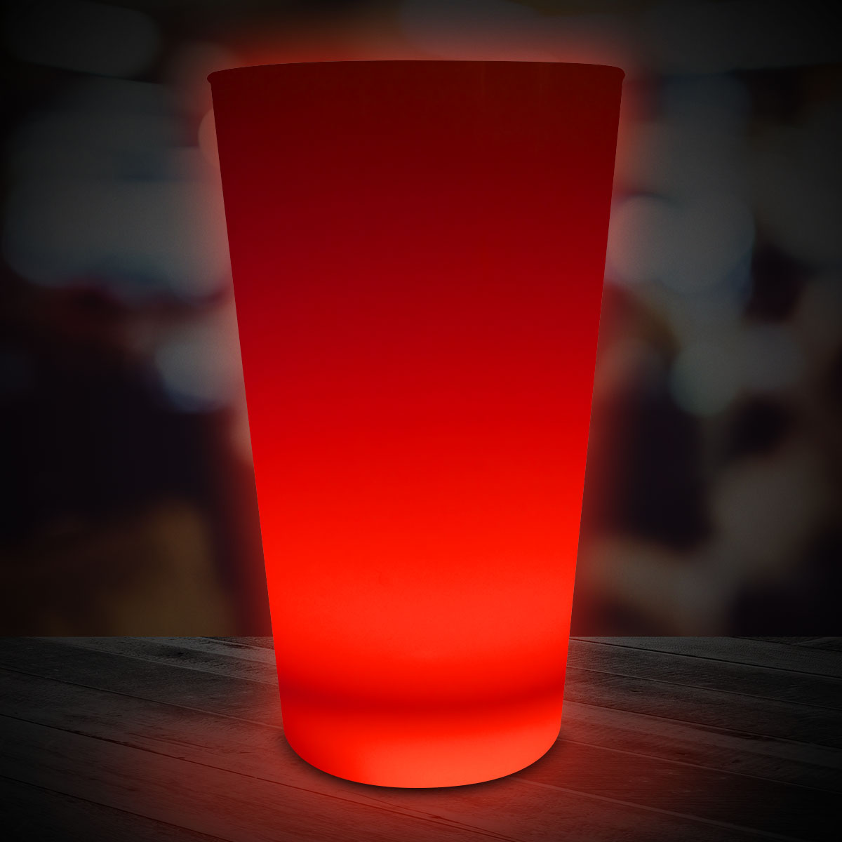 Red LED Glow Light Up Neon Look 16 oz Pint Glass 2