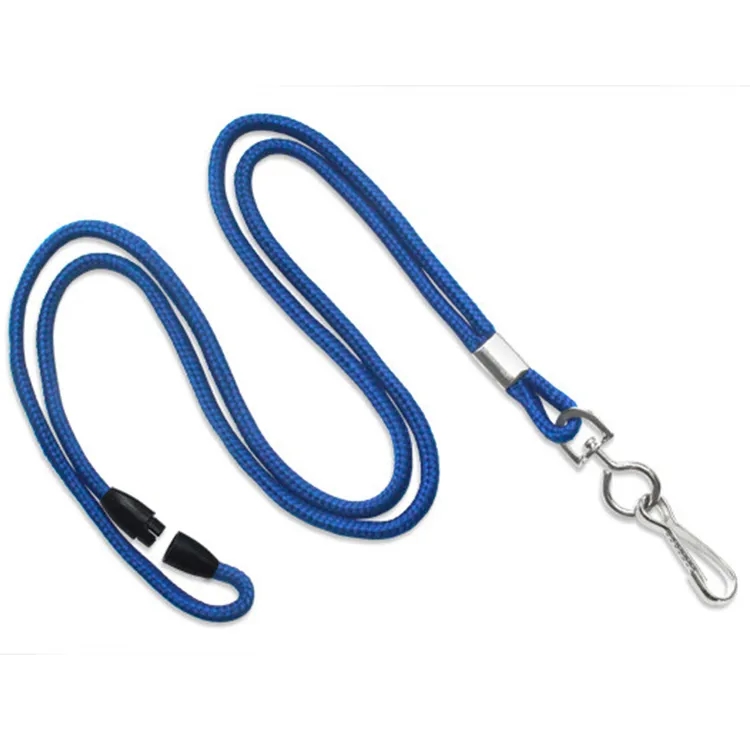 1/8" Round Braid Cord Breakaway Lanyard with Swivel J-Hook 5