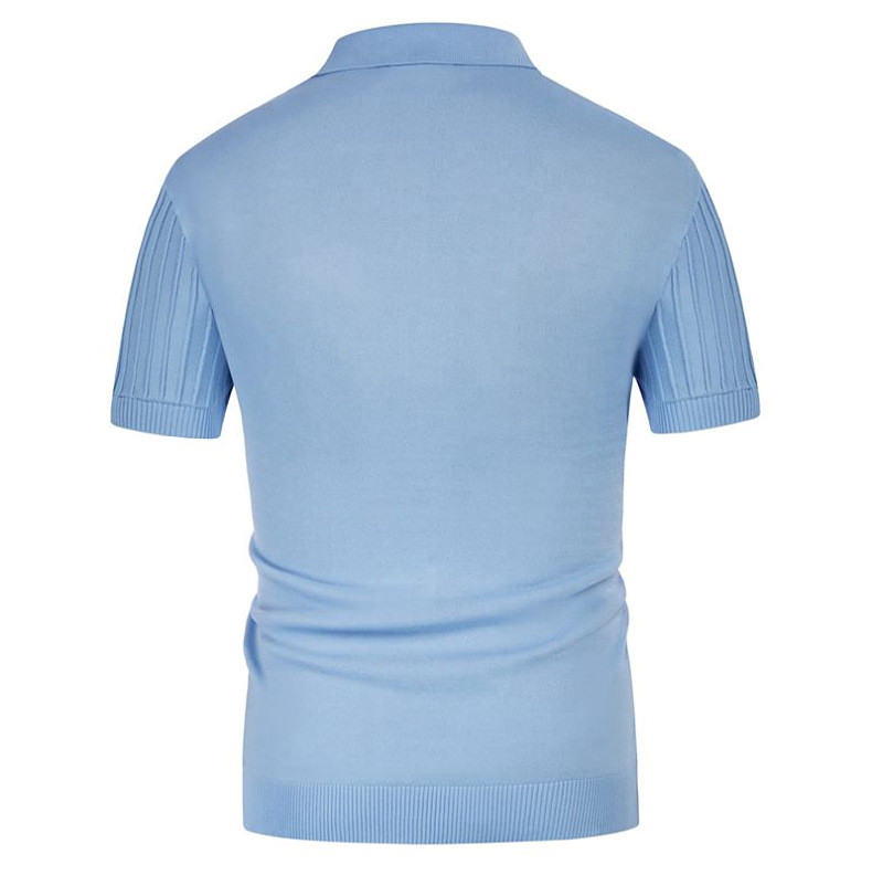 Mens Textured Knit Polo Shirts 16