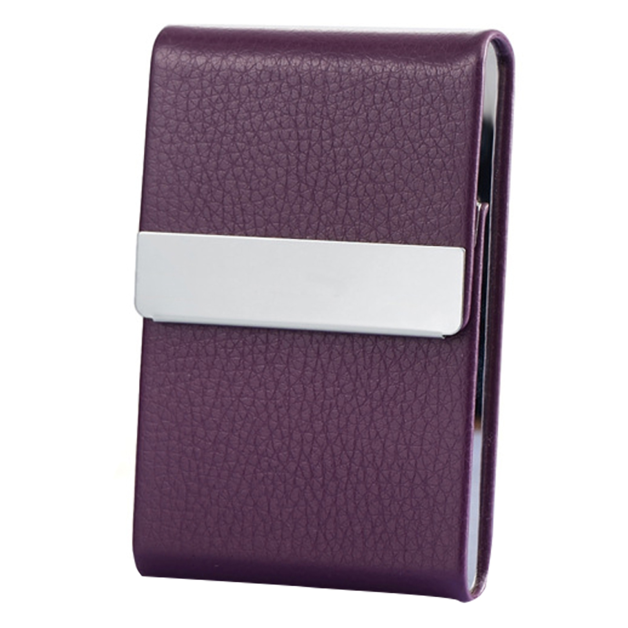 Premium Faux Leather Metal Business Card Holder 2