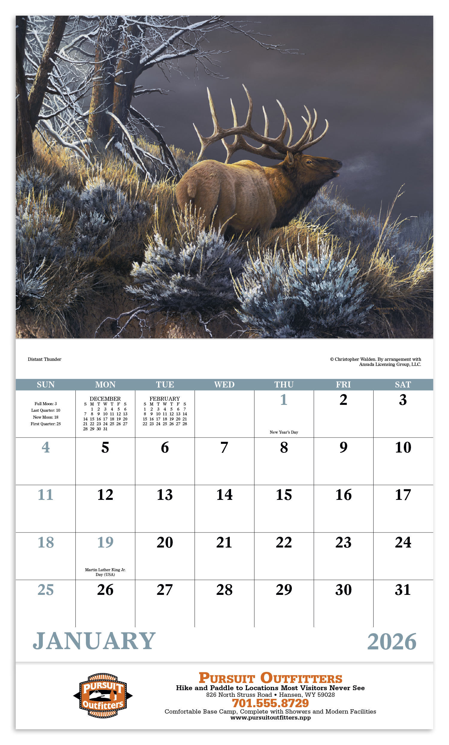 Good Value™ Wildlife Canvas - Stapled Calendar 38