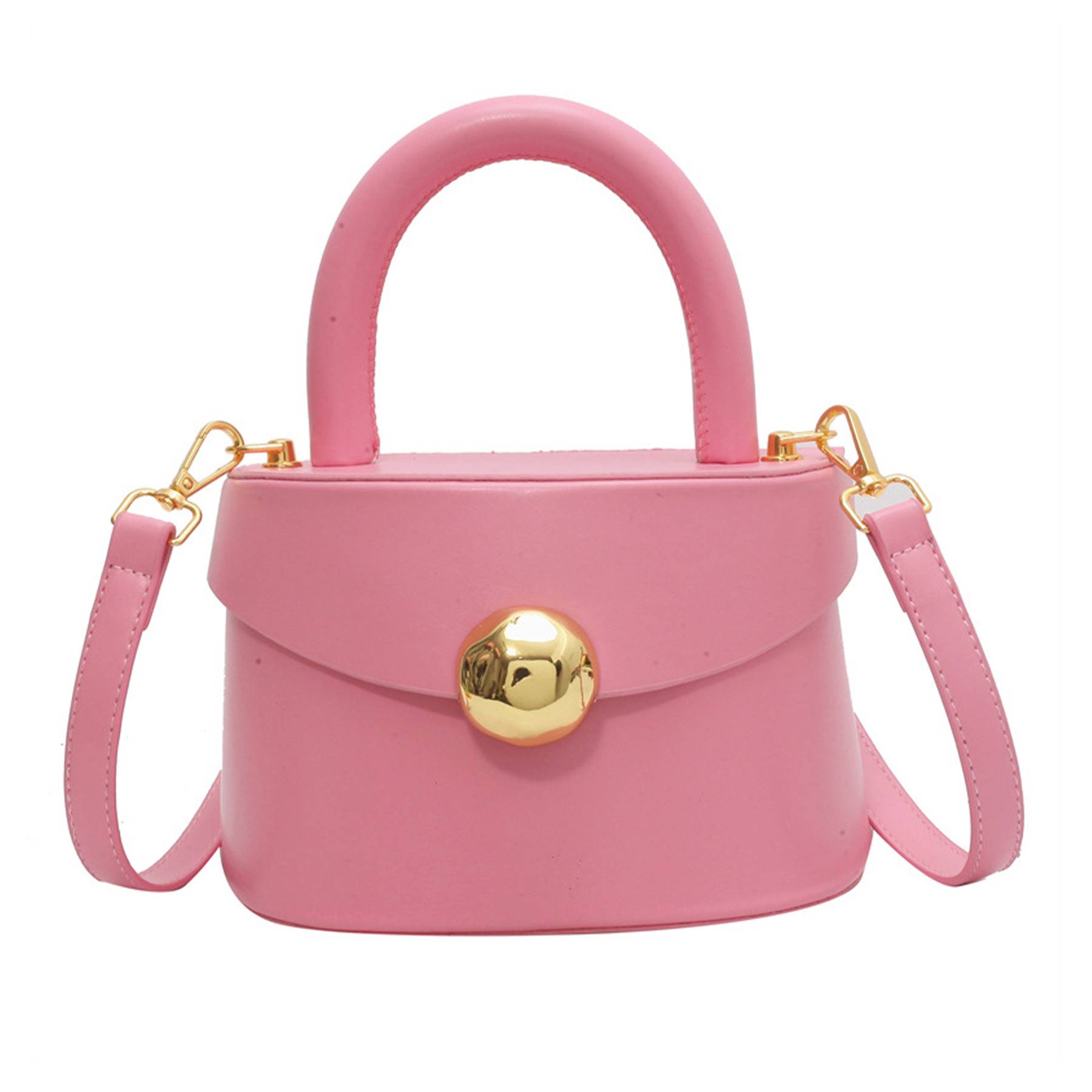 Genuine Leather Semi-round hand-held crossbody bag 6