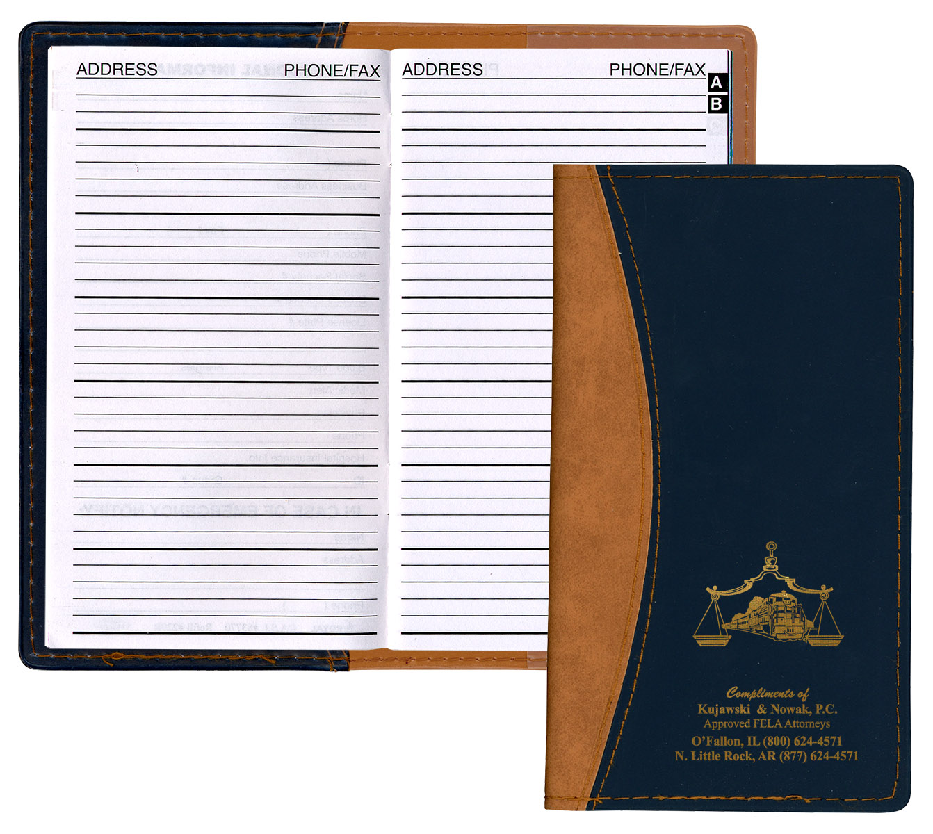 Normandy 2 Tone Soft Vinyl Address Book Cover 3
