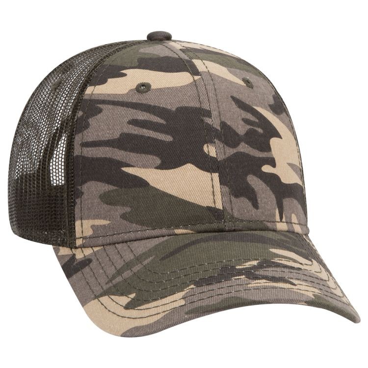 OTTO CAP® Camouflage 6 Panel Low Profile Mesh Back Trucker Hat 2