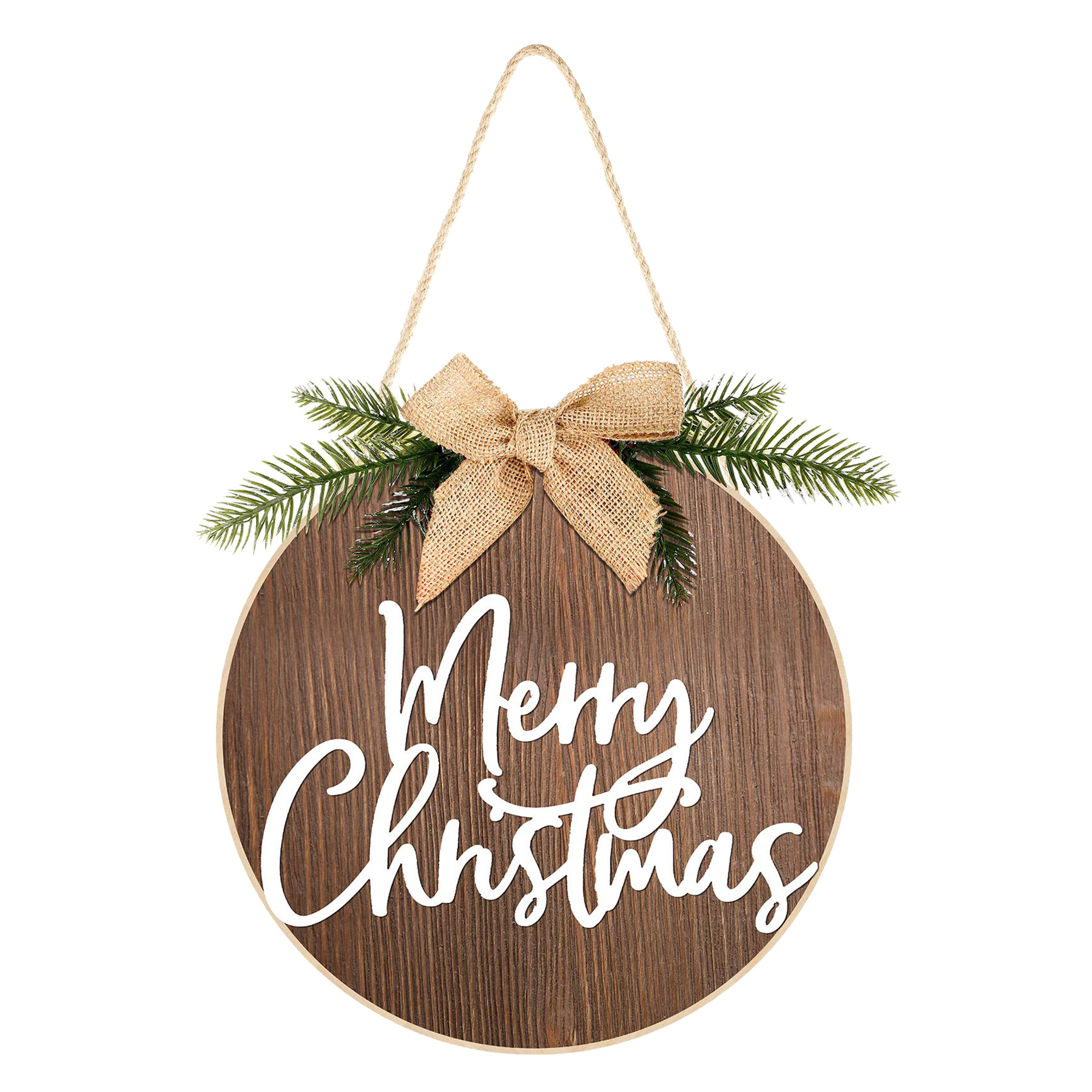Round Wooden Decorative Pendant Festival Ornaments 18
