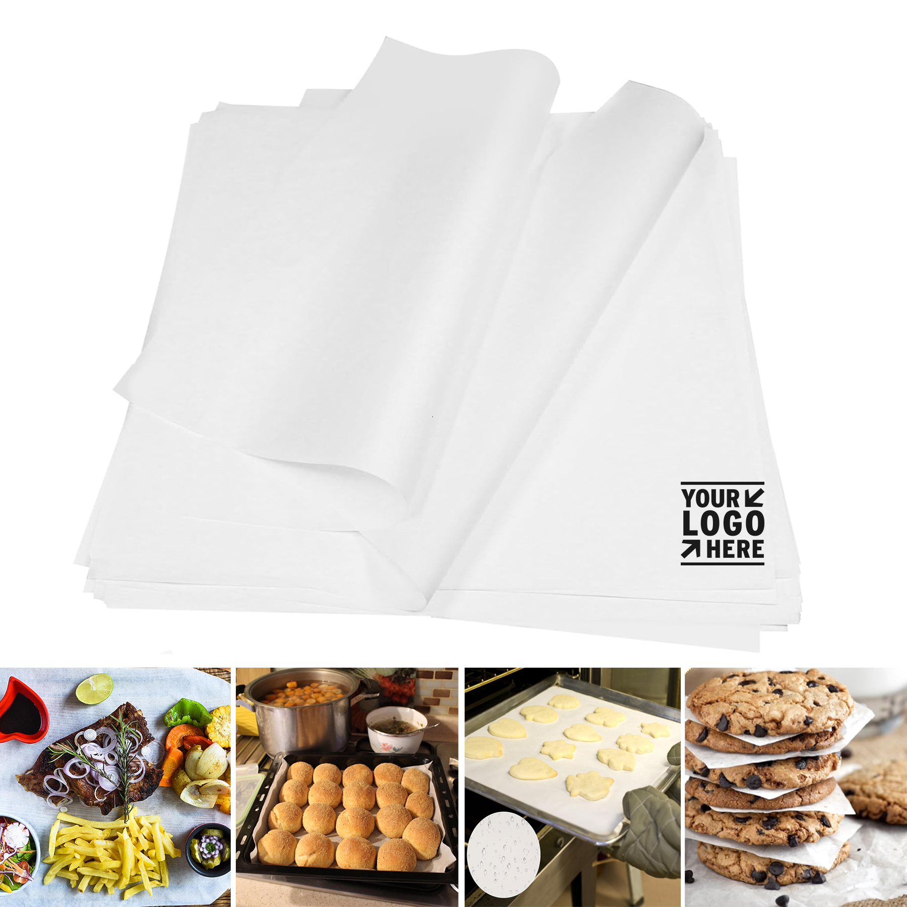 12 x 12 Inch White Food Basket Liner Grease Resistant Sandwich Wrapping Deli Paper Sheet