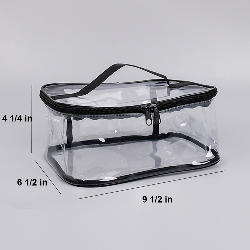 Clear Travel Toiletry Makeup Bag with Handle 8