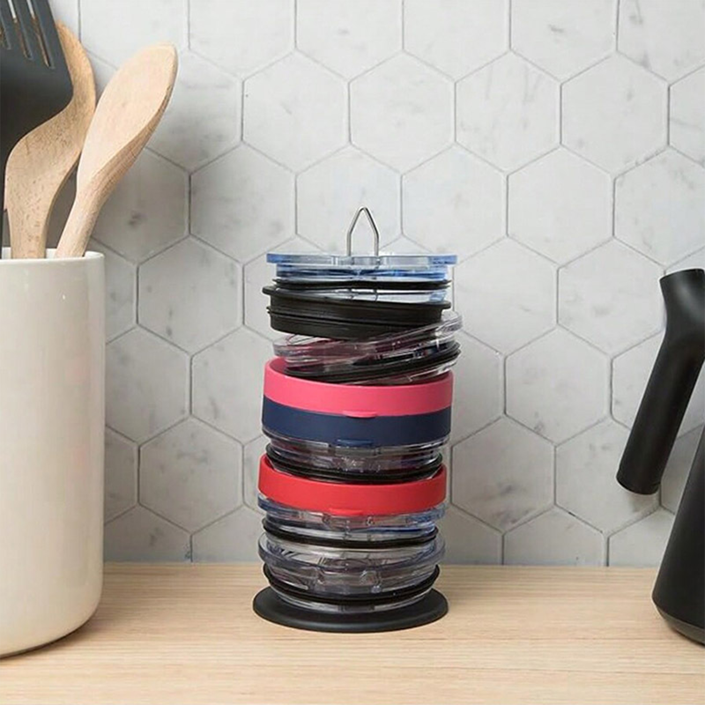 Plastic Vertical Cup Lid Storage Rack 5
