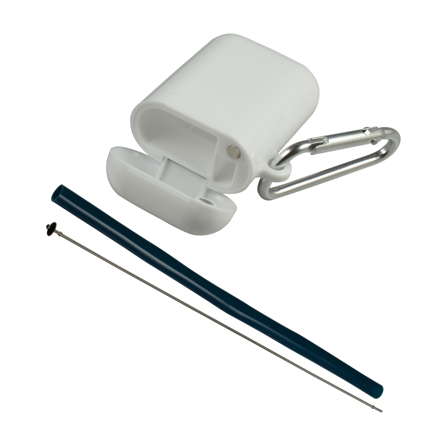Traveler's Silicone Straw with Carabiner Case 2