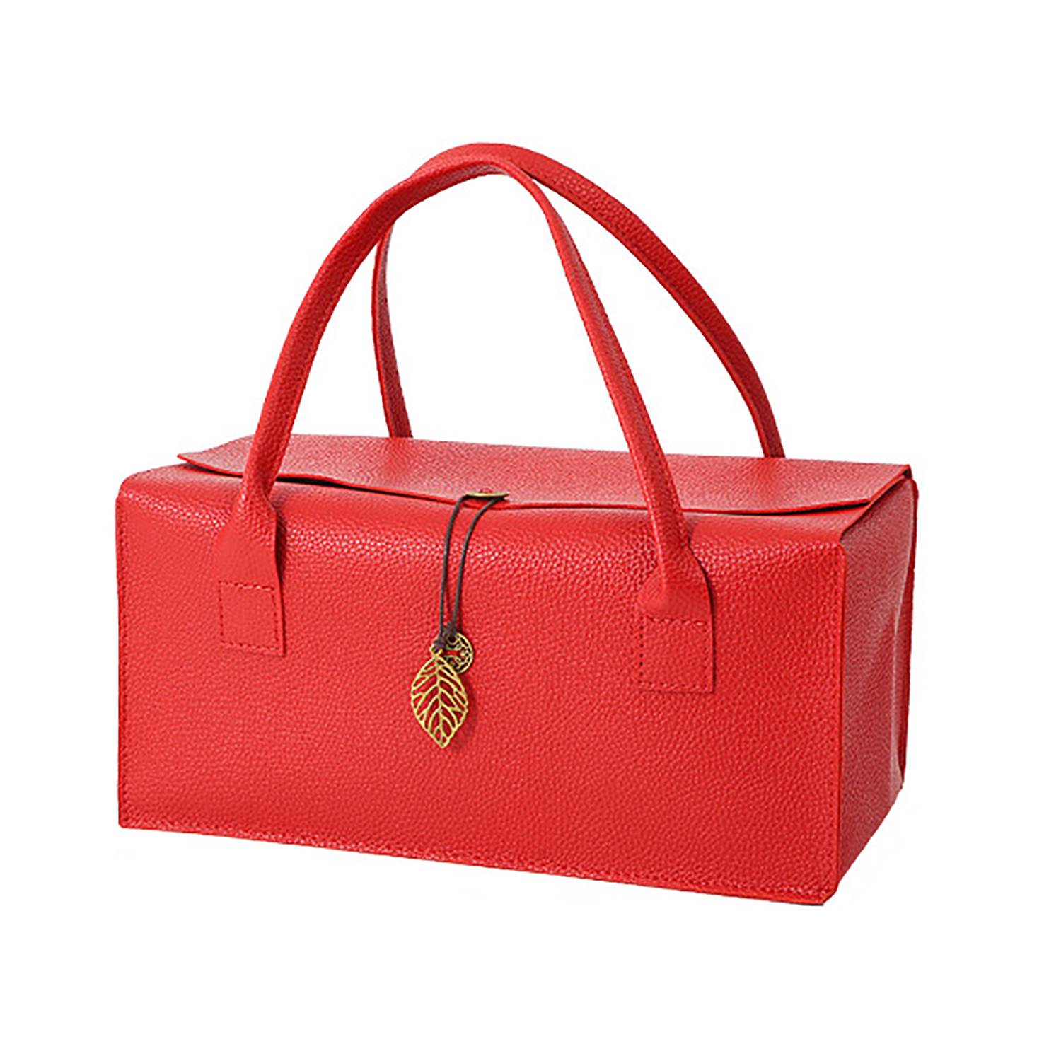 PU Leather Wine Gift Tote Bag w/ Pendant, custom tote bag with logo imprint 6