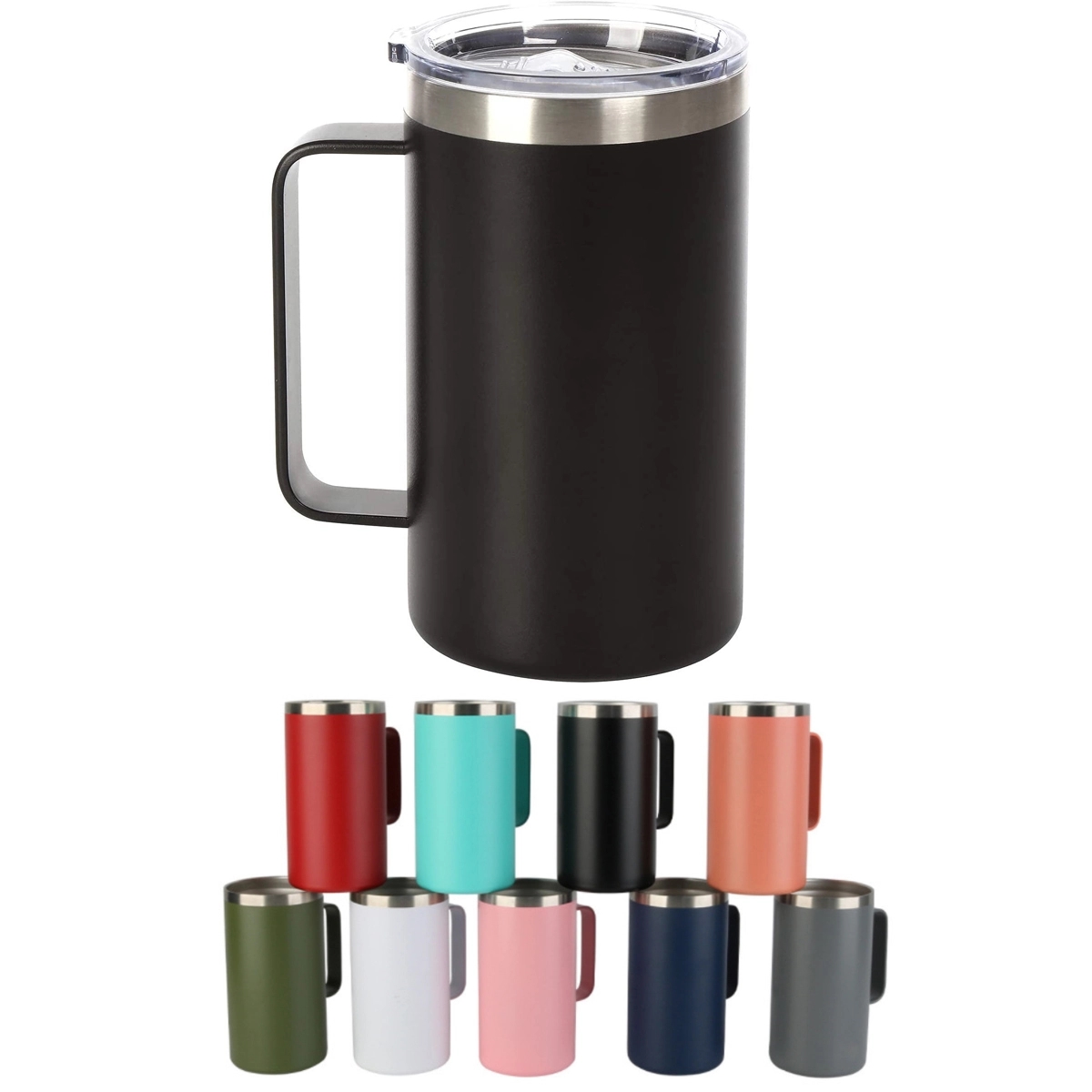 24 OZ Beer Tumbler Camping Cup with Handle and Lid 4