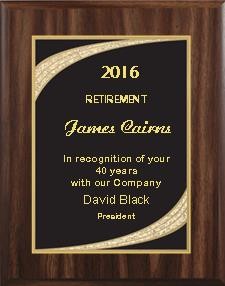 7" x 9" Walnut Finish Plaque with Black Majestic Plate 2