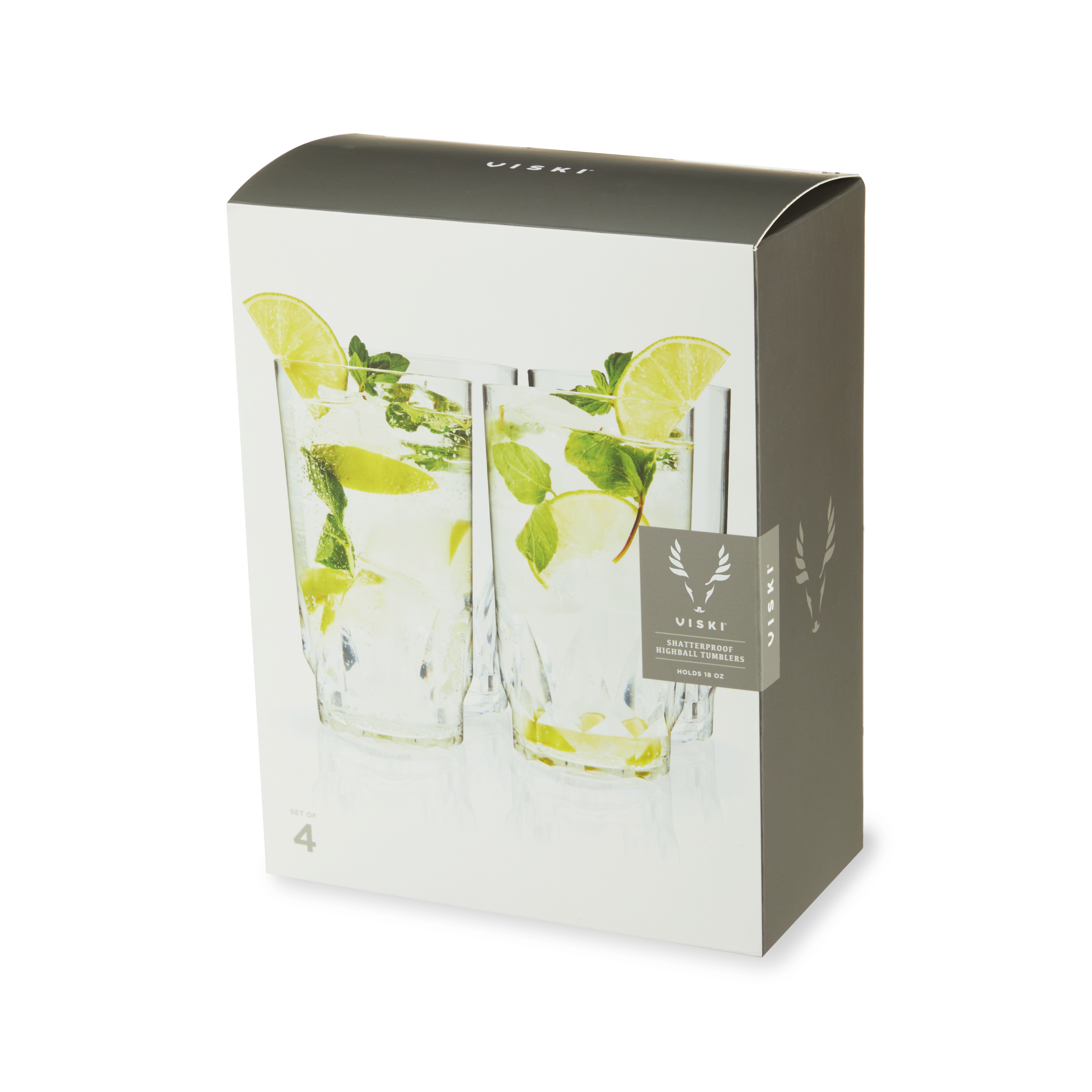 Viski® Shatterproof Acrylic Highball Tumbler, set of 4 9