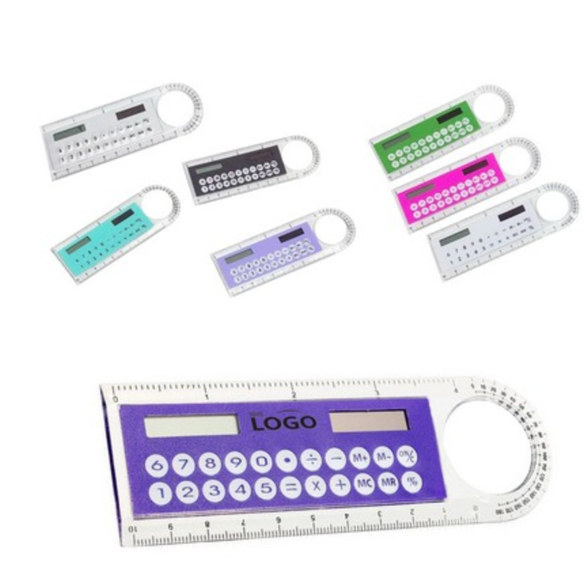 4-in-1 Mini Solar 4" Ruler Calculator Angle Magnifier 5.2"L X 1.7"W 2
