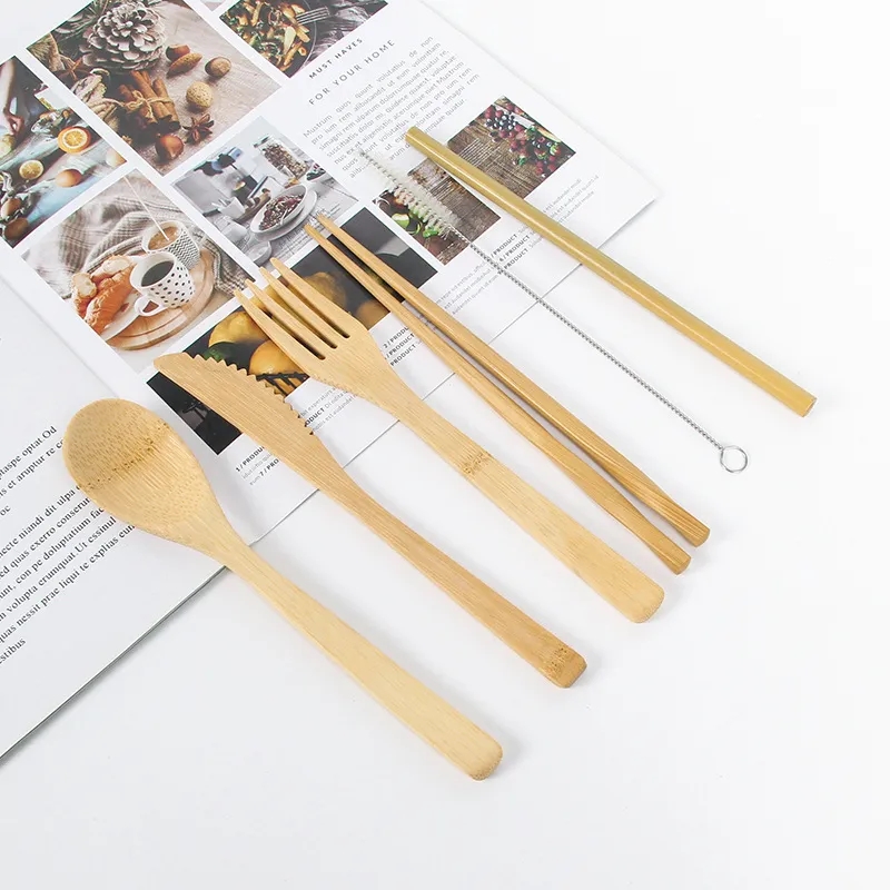 Bamboo Cutlery Travel Set 4