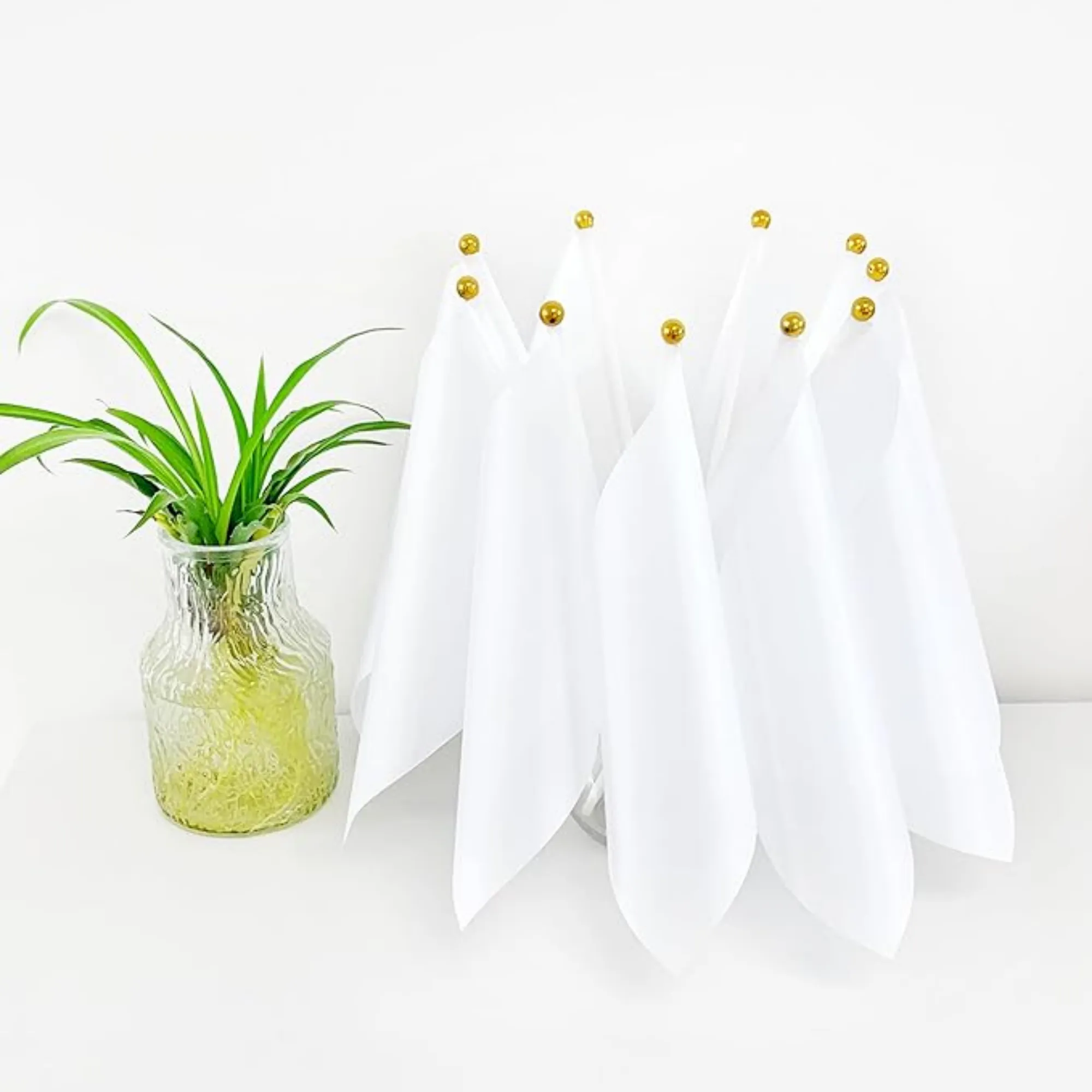 MOQ Small Mini Plain White Flag On Stick 6