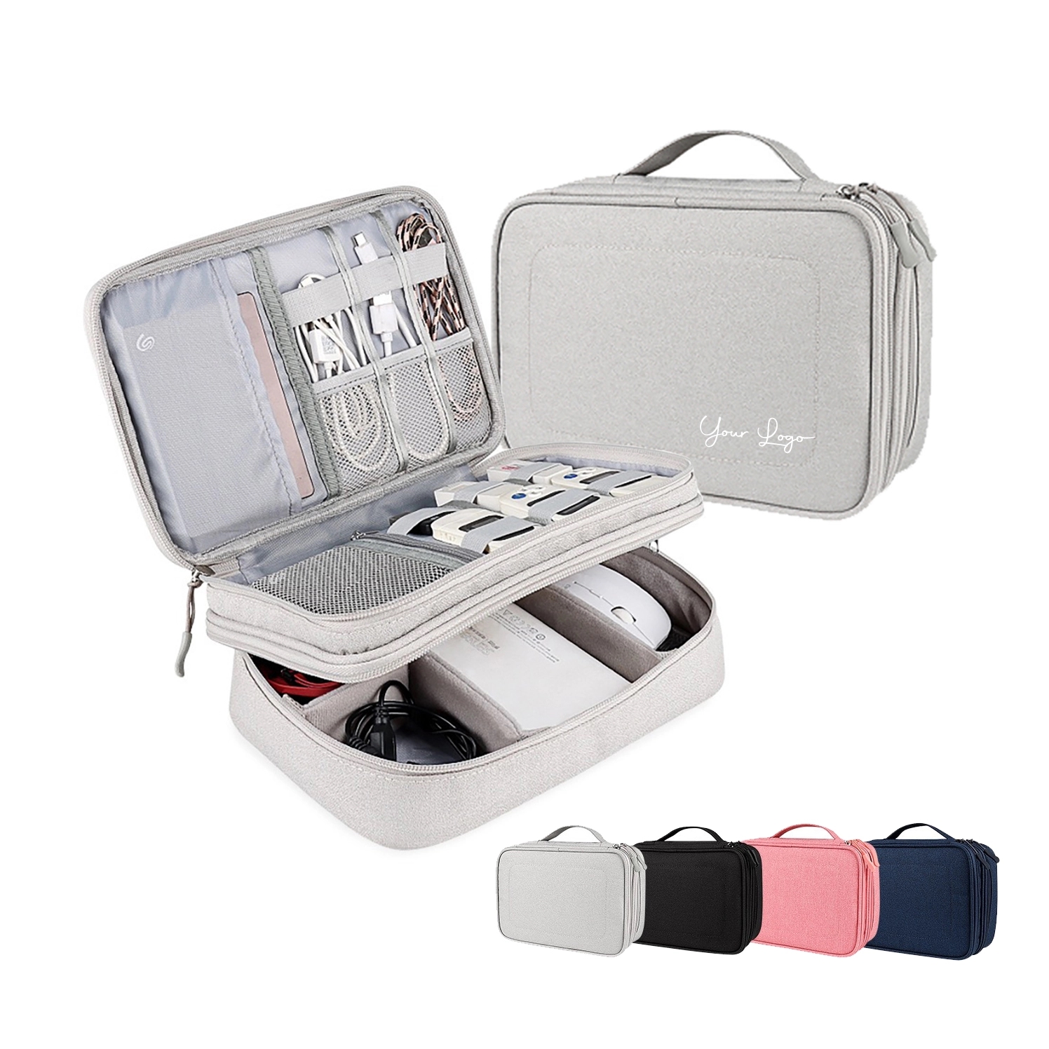 Dual Layers Travel Gear/ / Tech Accessories Organizer Bag 4