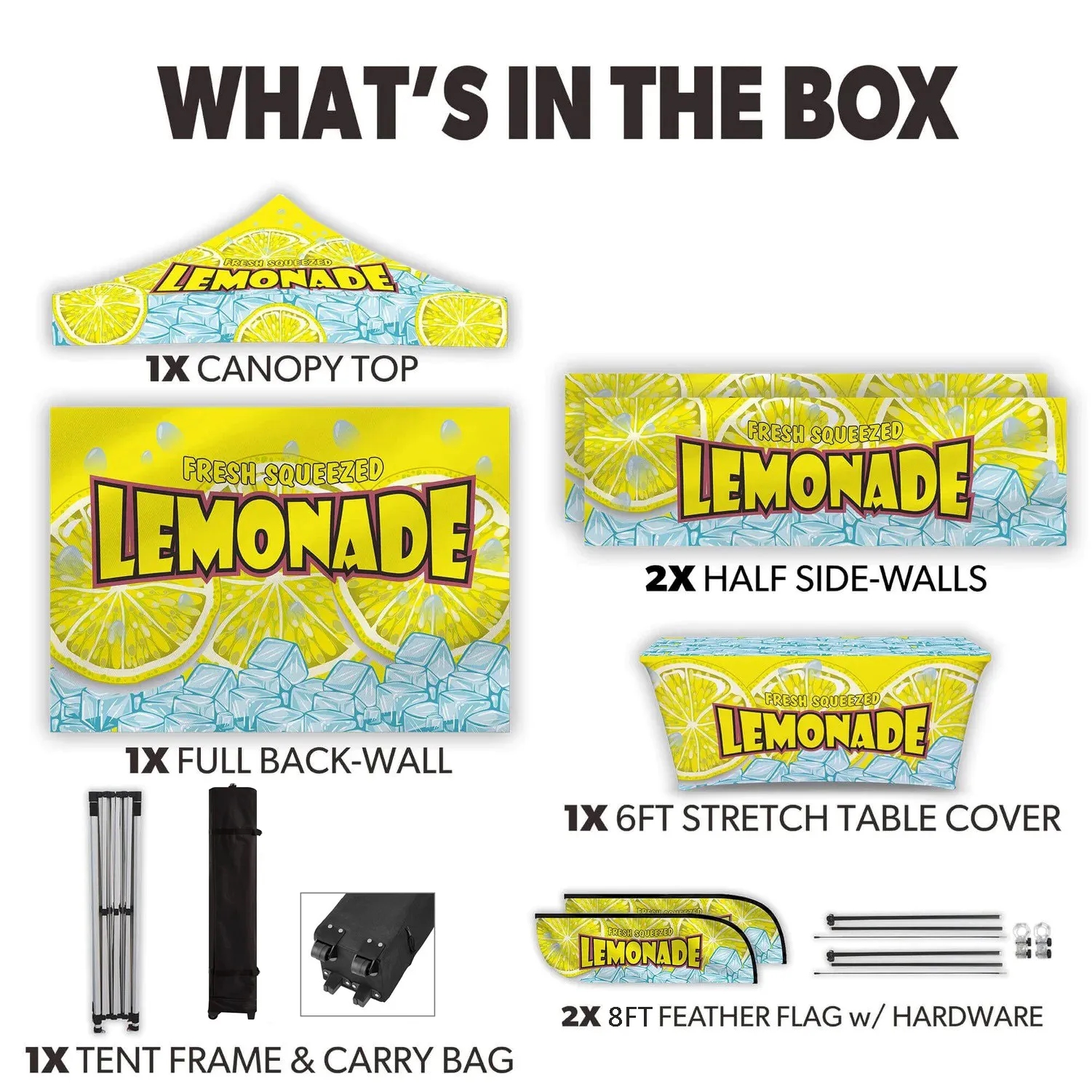 10' X 10' Tent Set with 6ft Table Cover and 8' Feather Flags 1