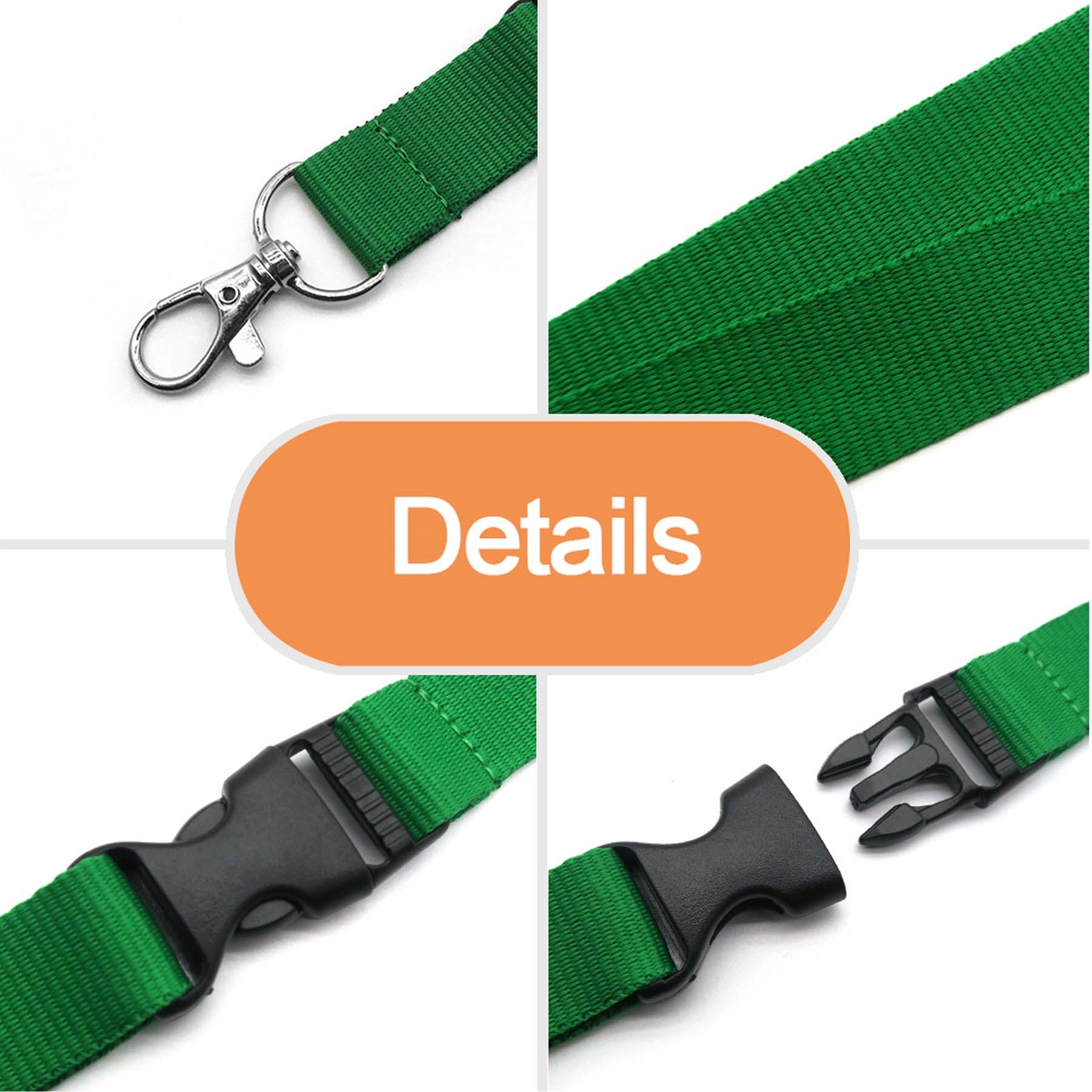 Detachable Woven Lanyards Buckle Release Custom with Keychai 3