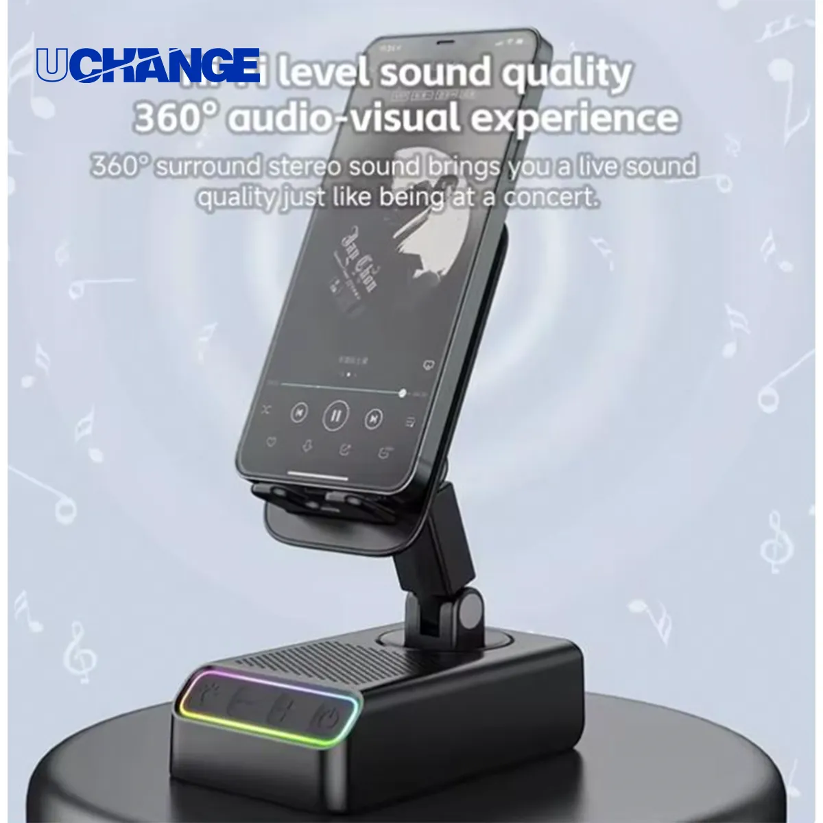 Foldable Phone Stand Bluetooth Speaker With Power Bank 4