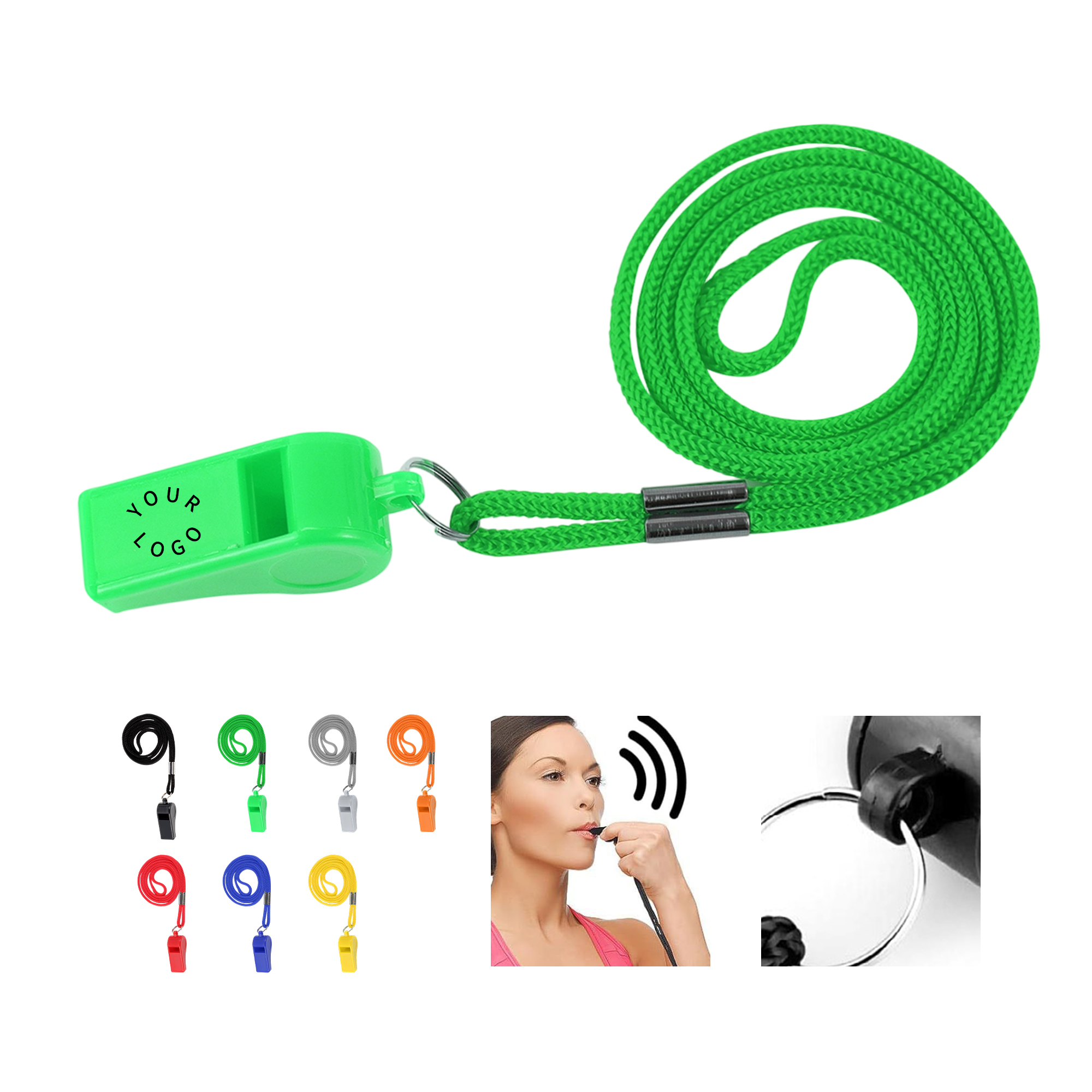 Plastic Whistle with Lanyard for Sports and Safety 3