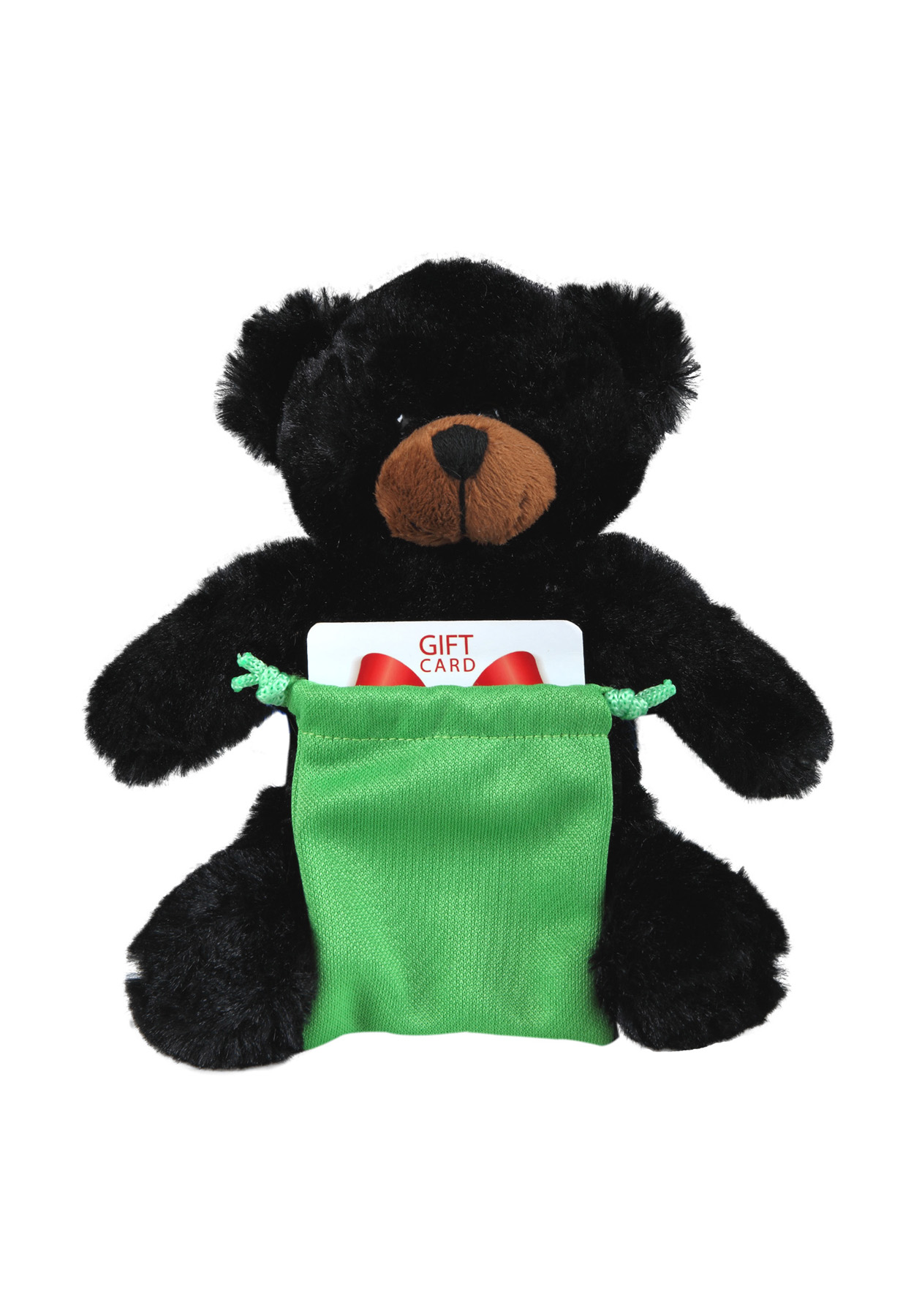 soft plush Black Bear with gift card sack 4