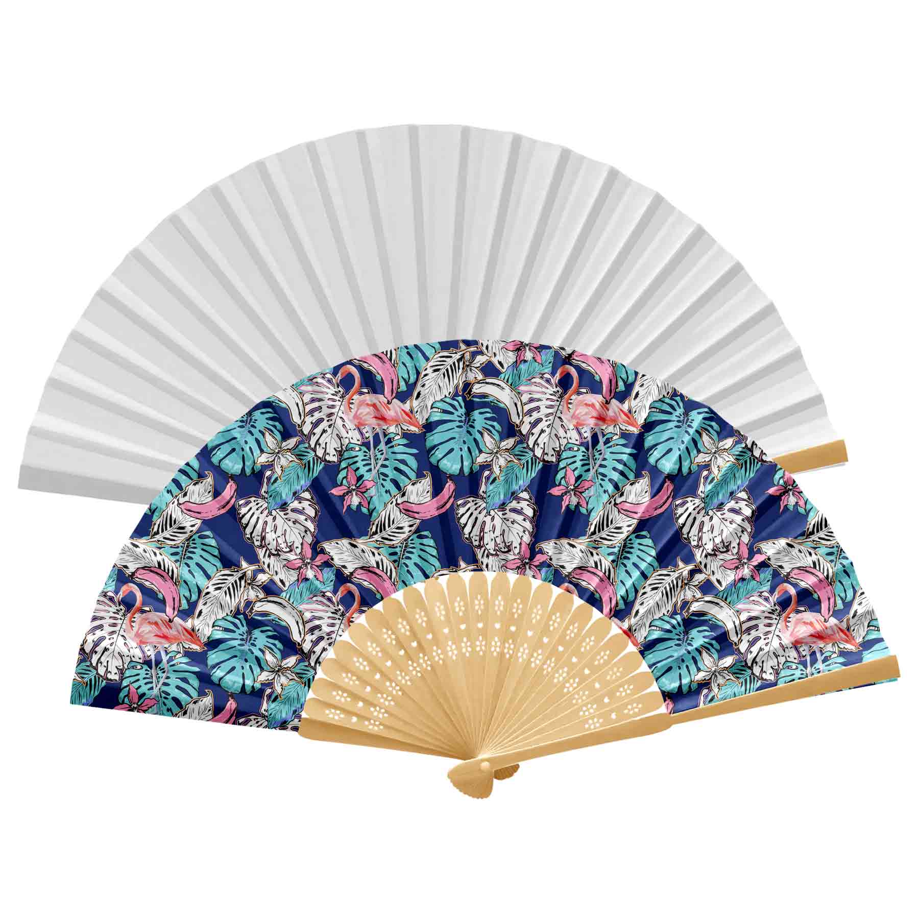Handheld Foldable Full Color Bamboo Paper Fan 6