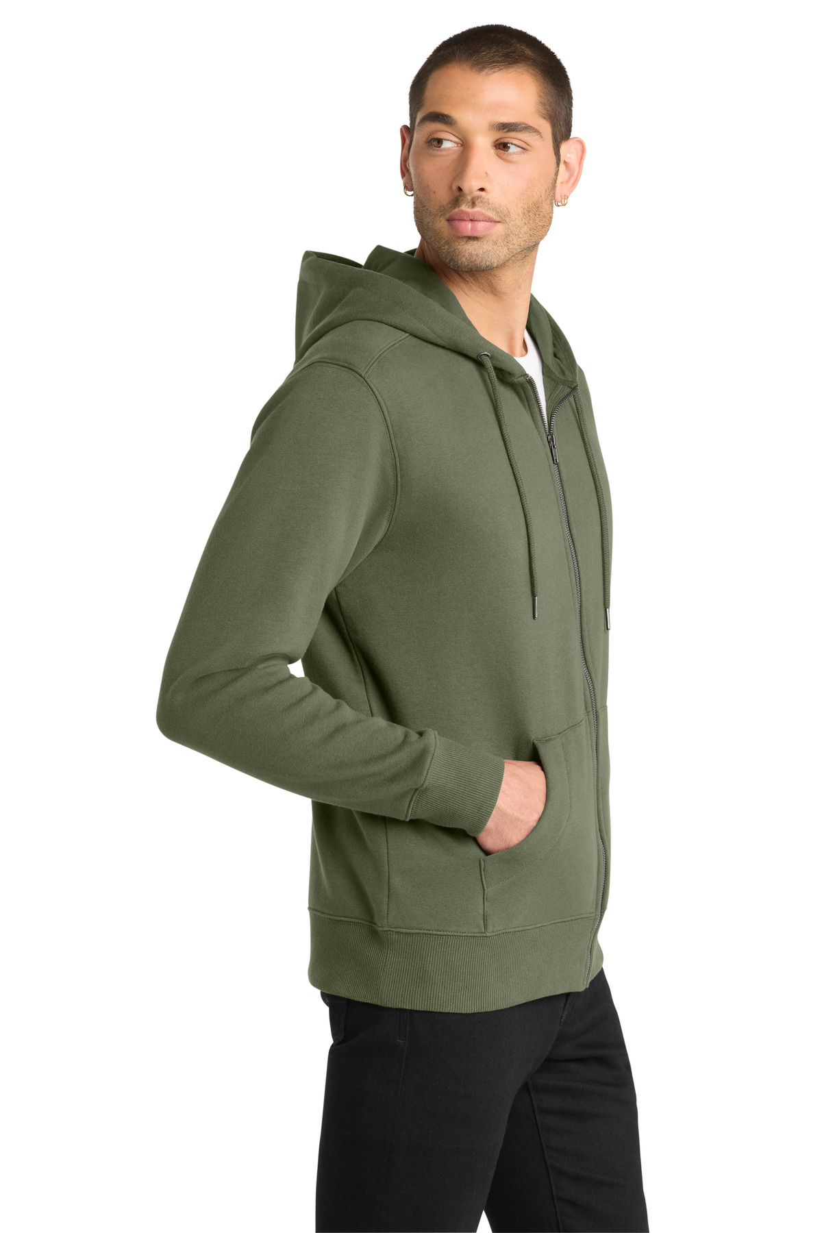 District Perfect Weight Fleece Full-Zip Hoodie DT1103 55
