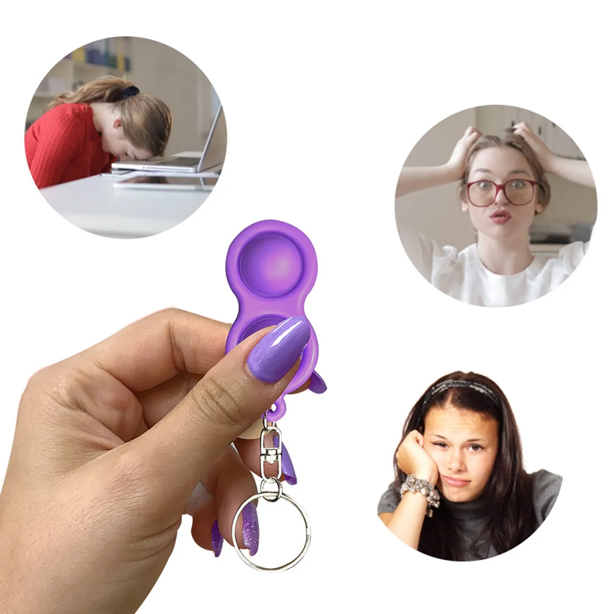 Silicone Bubble Popper Fidget Keychain 4