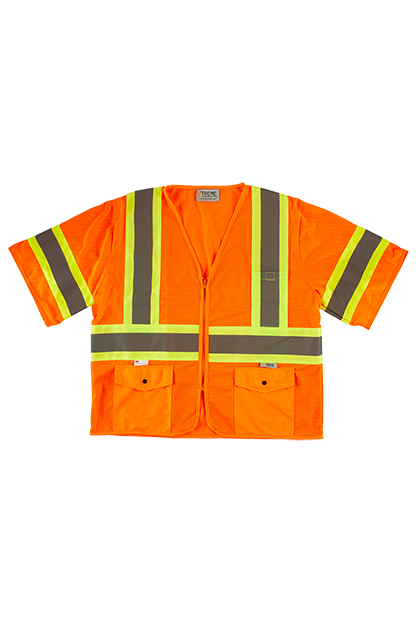 Xtreme Visibility DOT Class 3 Contrast Stripe Zip Vest 2