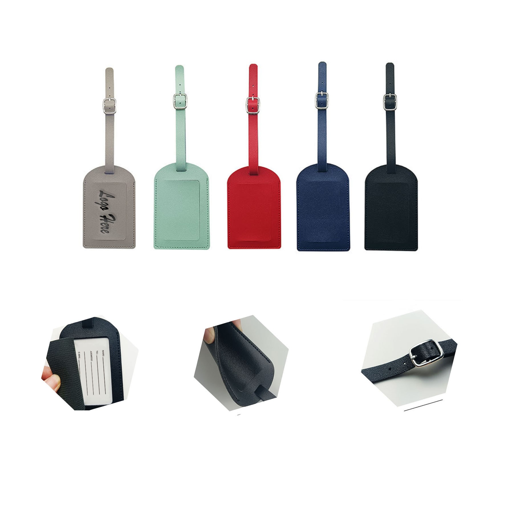 PU Leather Travel Luggage Tags 2