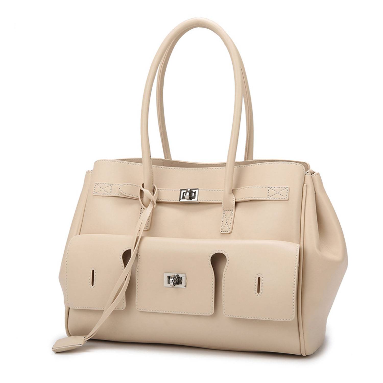 Spacious PU Leather Tote Bag Comfortable Grip 4