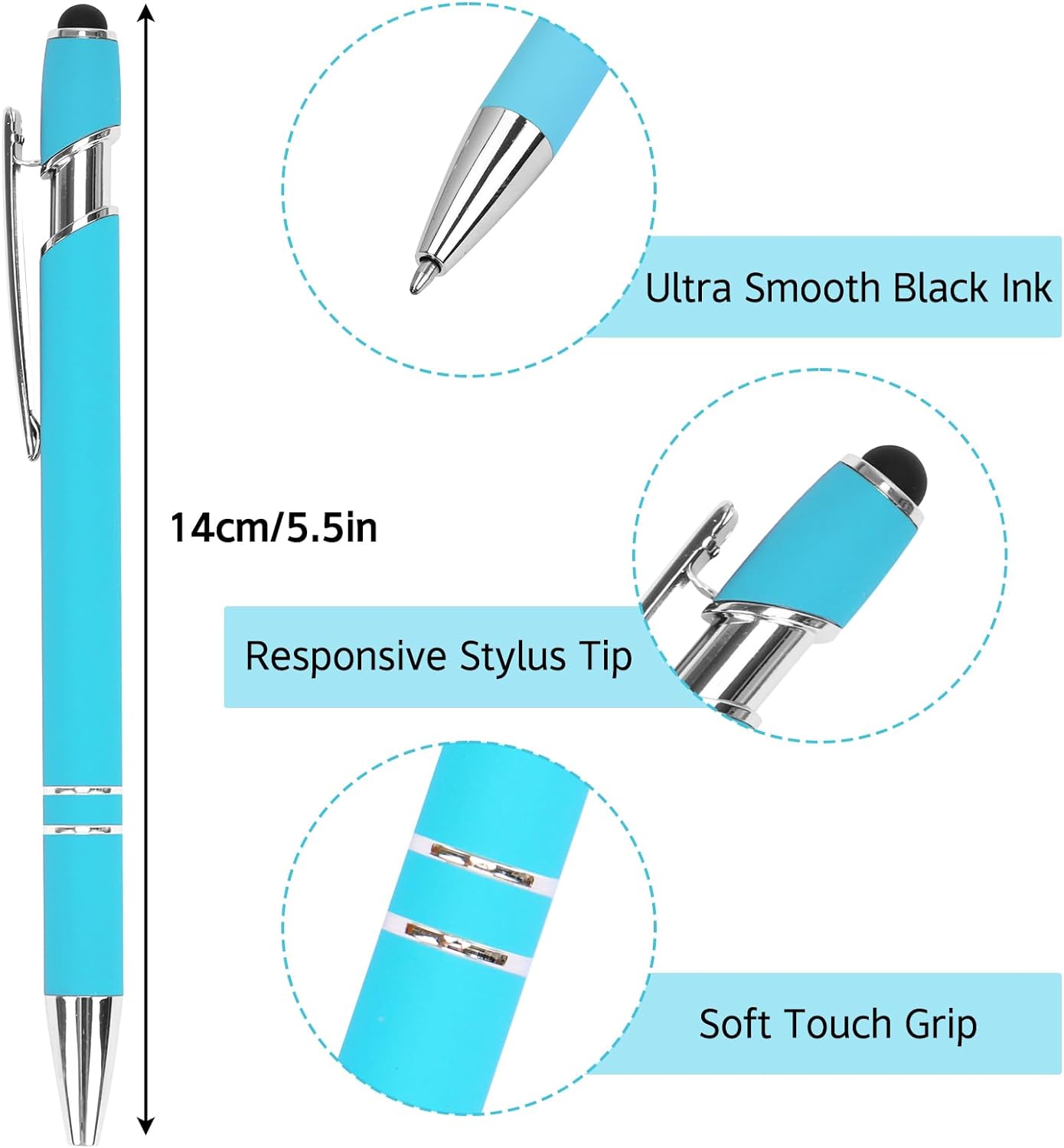 2-in-1 Stylus Retractable Ballpoint Pen with Stylus tip 1