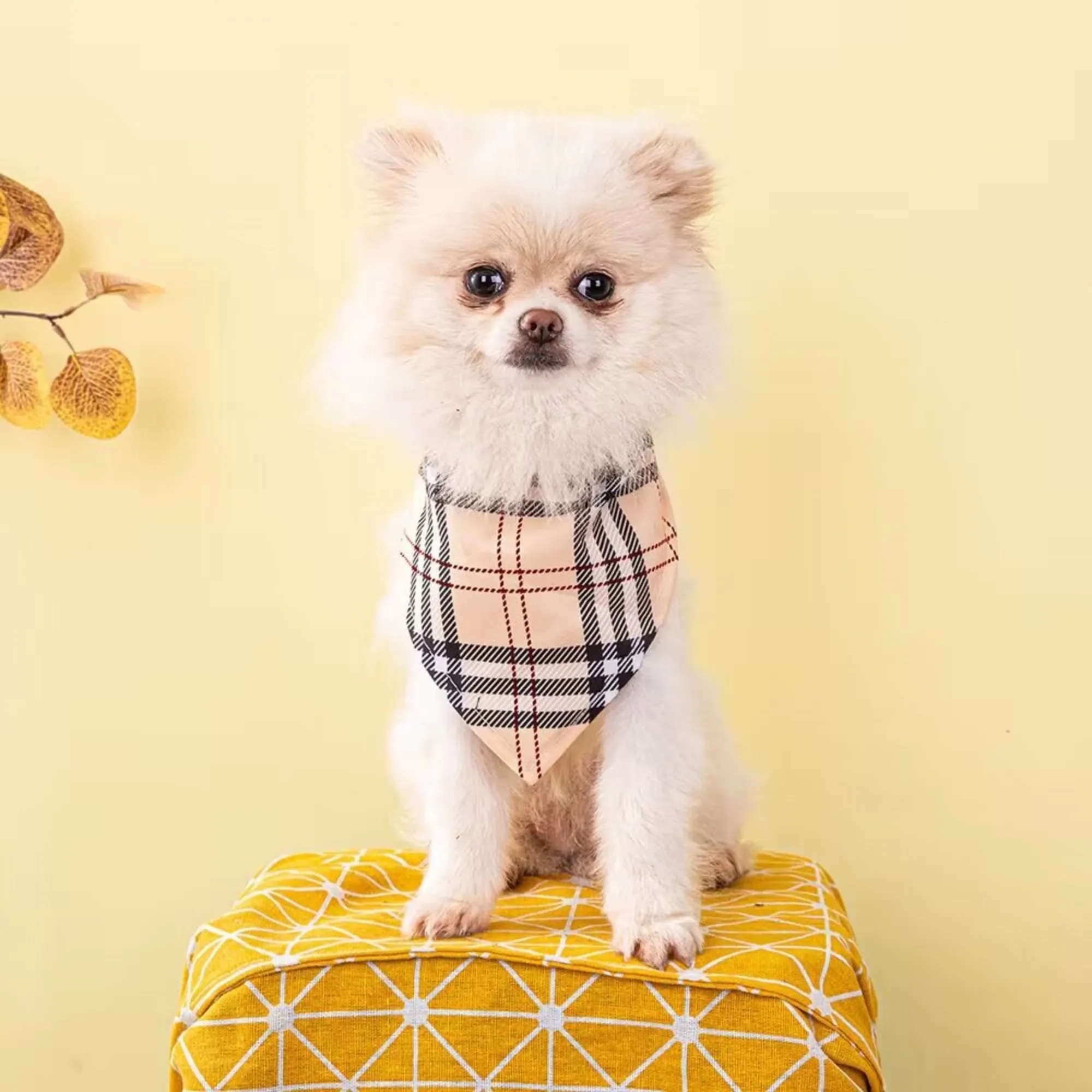 Absorbent Plaid Dog Bandana 1