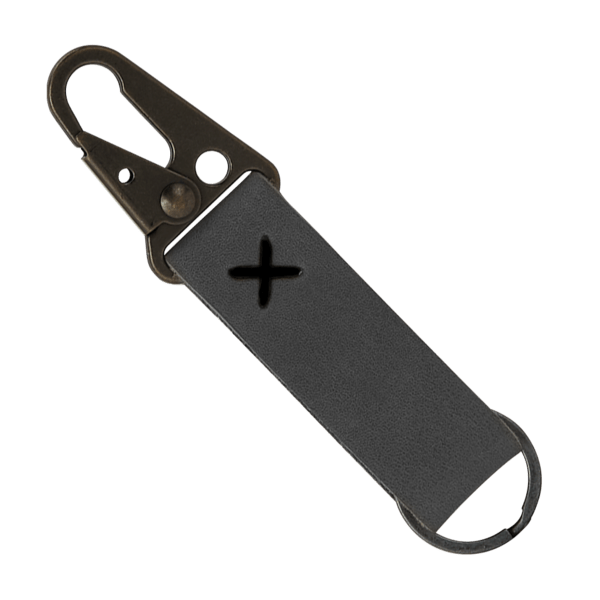 Busker Leather Keychain with Antique Nickel Carabiner 63