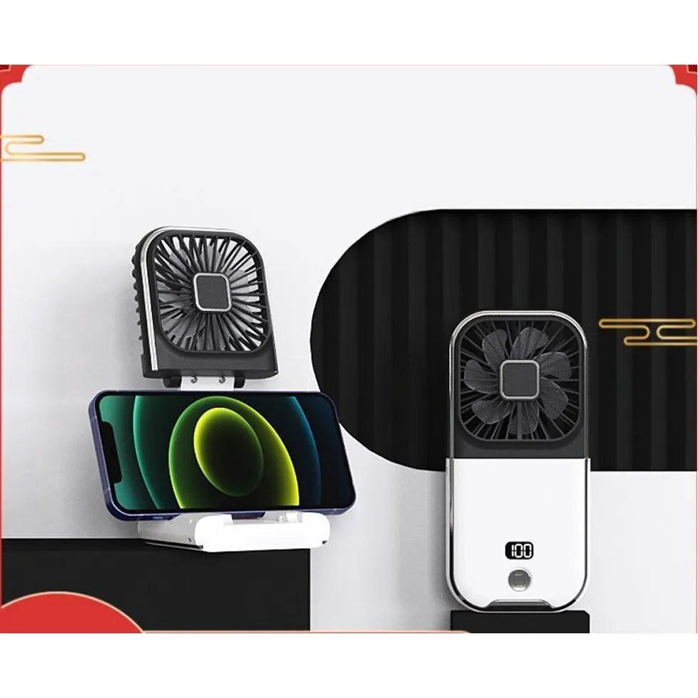 Rechargeable Portable Fan Phone Holder 2