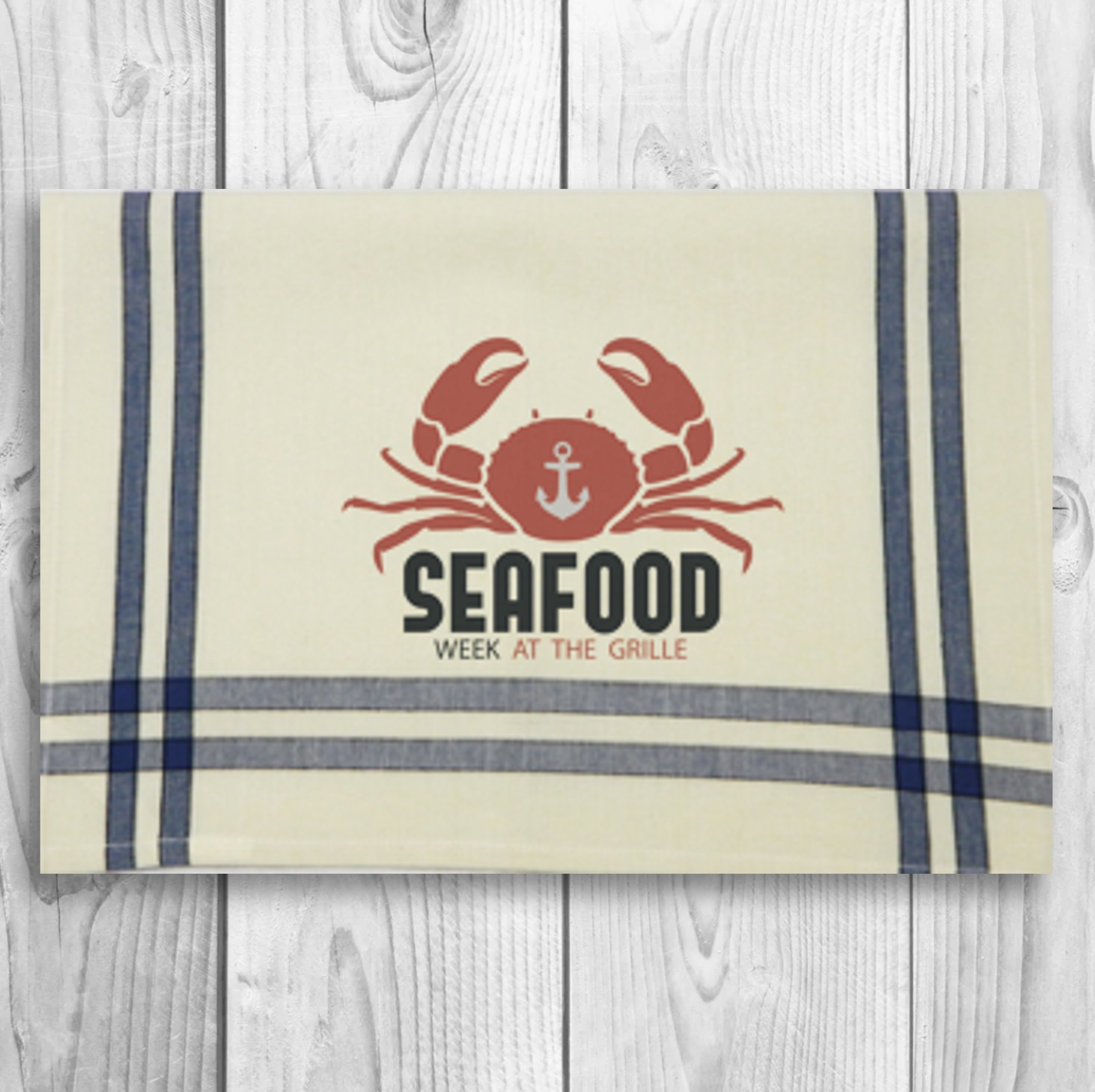 Blue/Black Double Stripe Kitchen Towel - 20"x28" 7