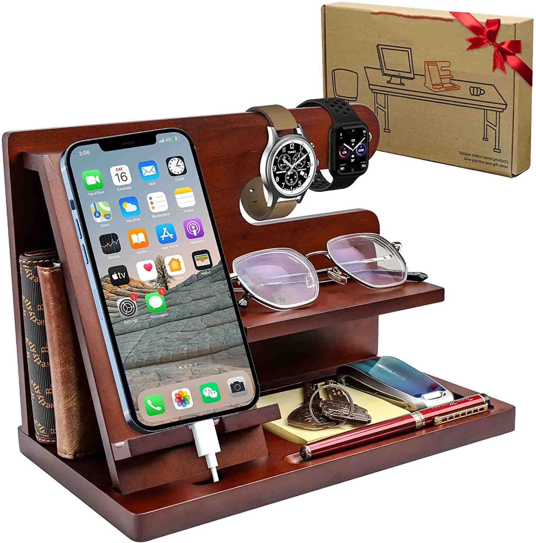 Wood Phone Docking Station Key Holder 16