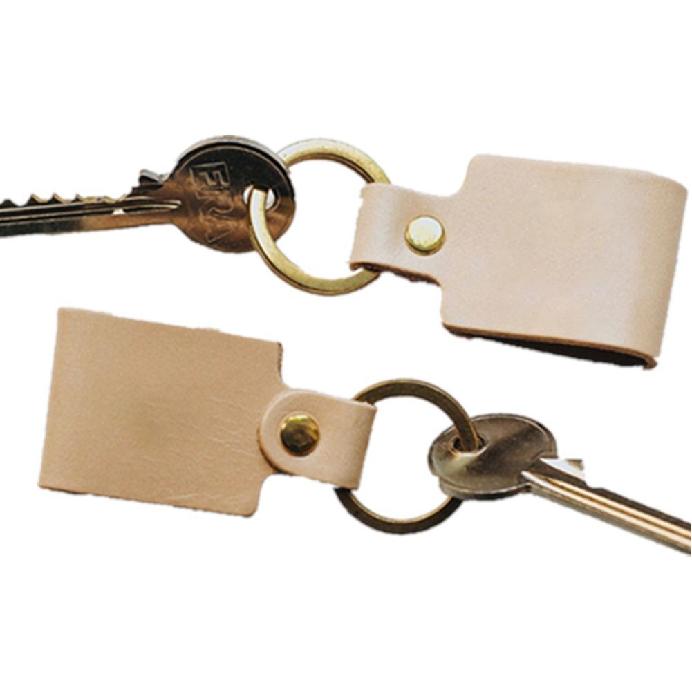 Square Leather Key Ring Key Chain 4